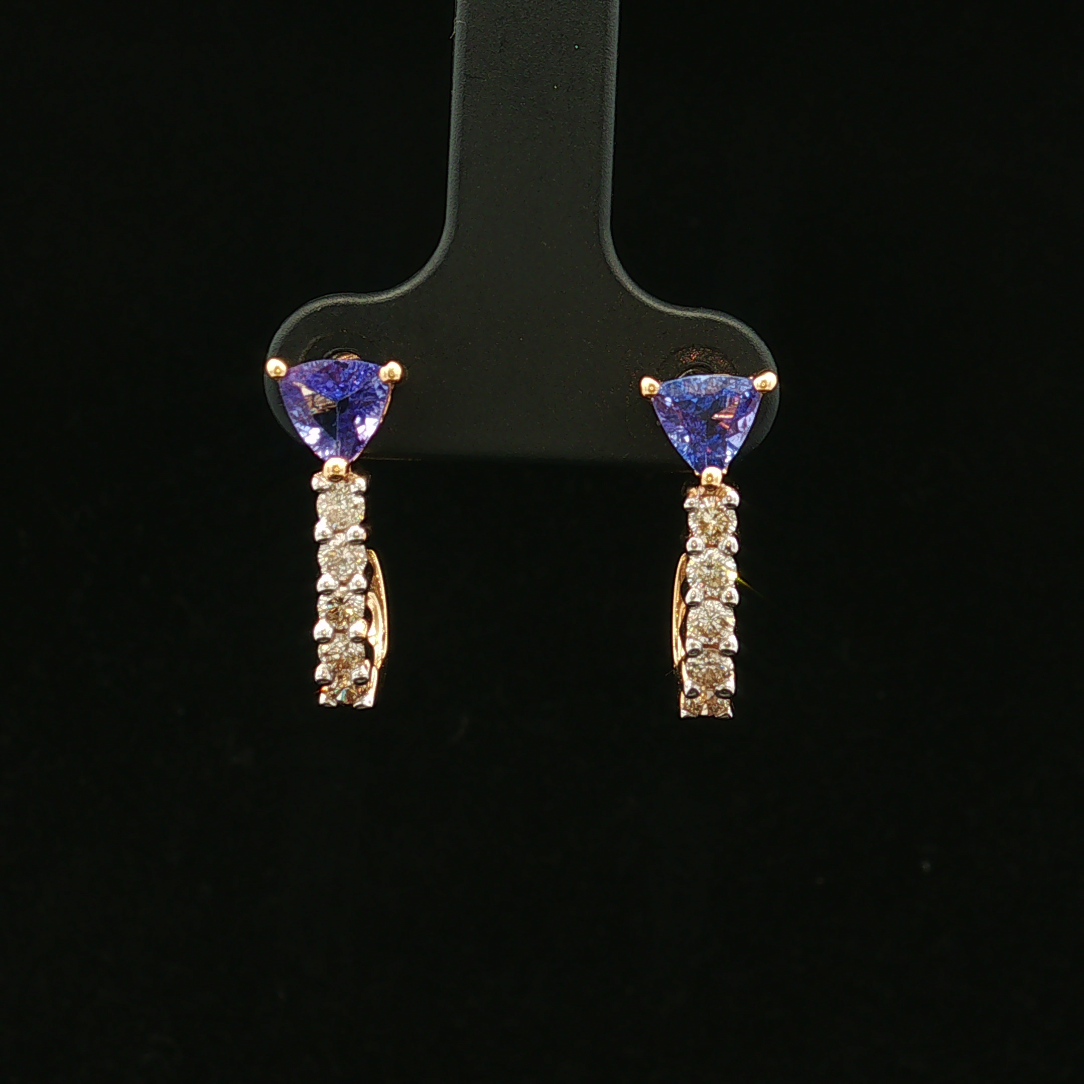 Zararose Tanzanite & Diamond Earrings