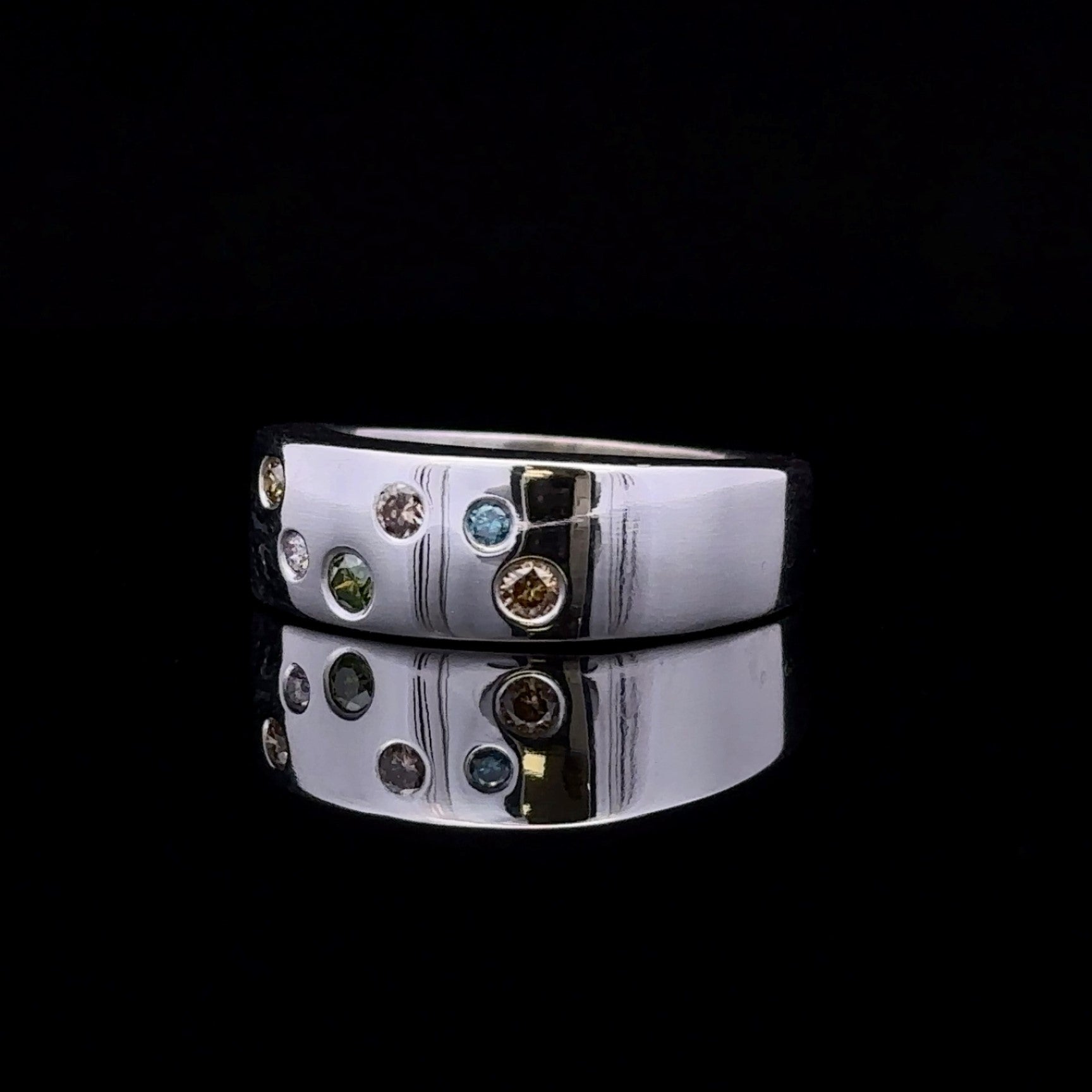 Jade Multi Color Diamond Ring