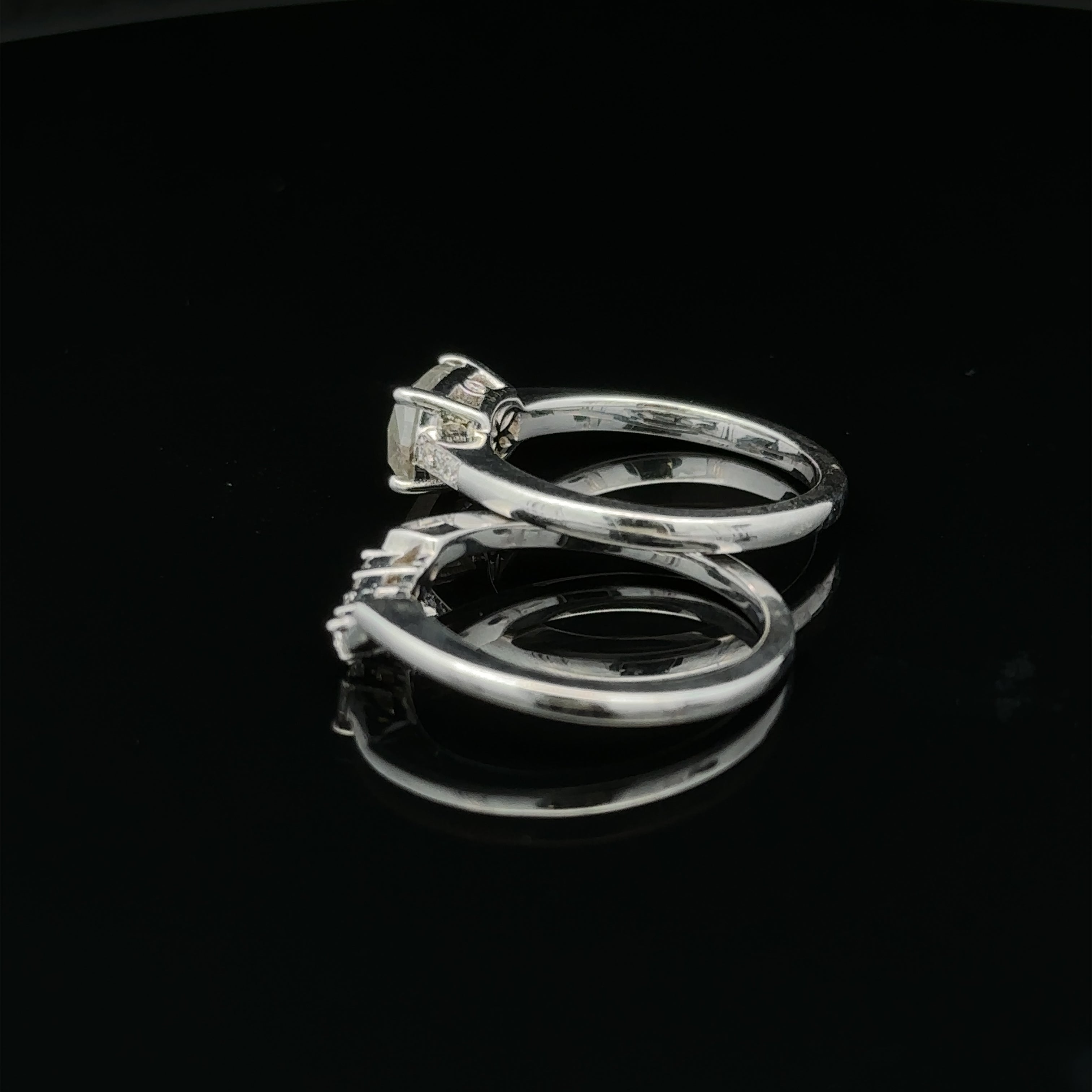Summer 14K White Gold Salt & Pepper Diamond Wedding Set