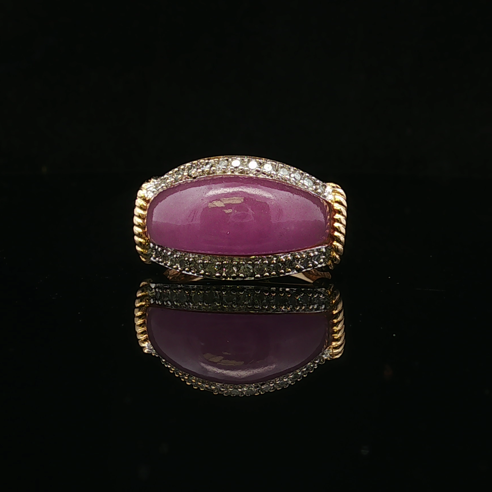 Adelaide Lavender Jadeite & Diamond Ring – 14K