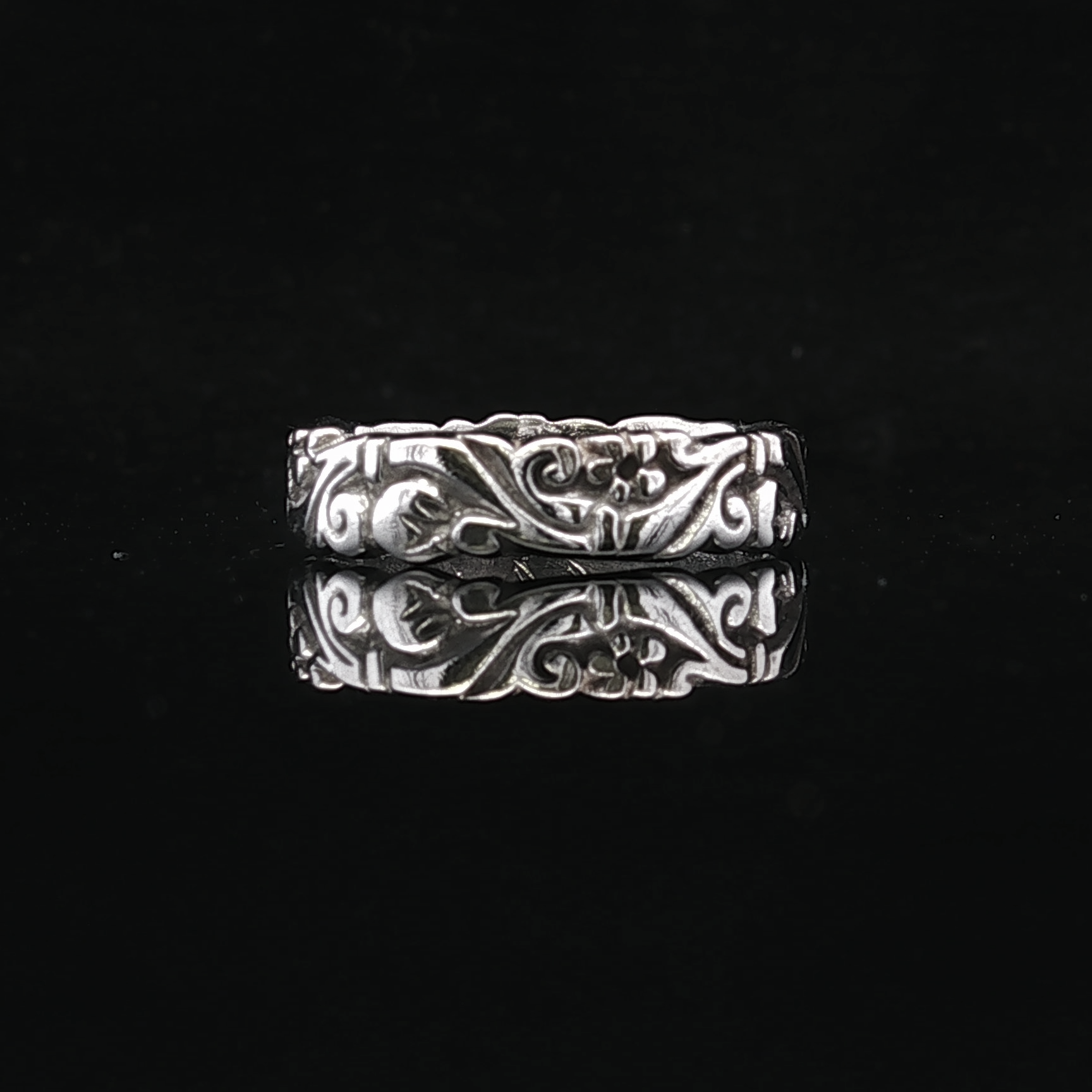 Irene 14K White Gold Floral Band Ring