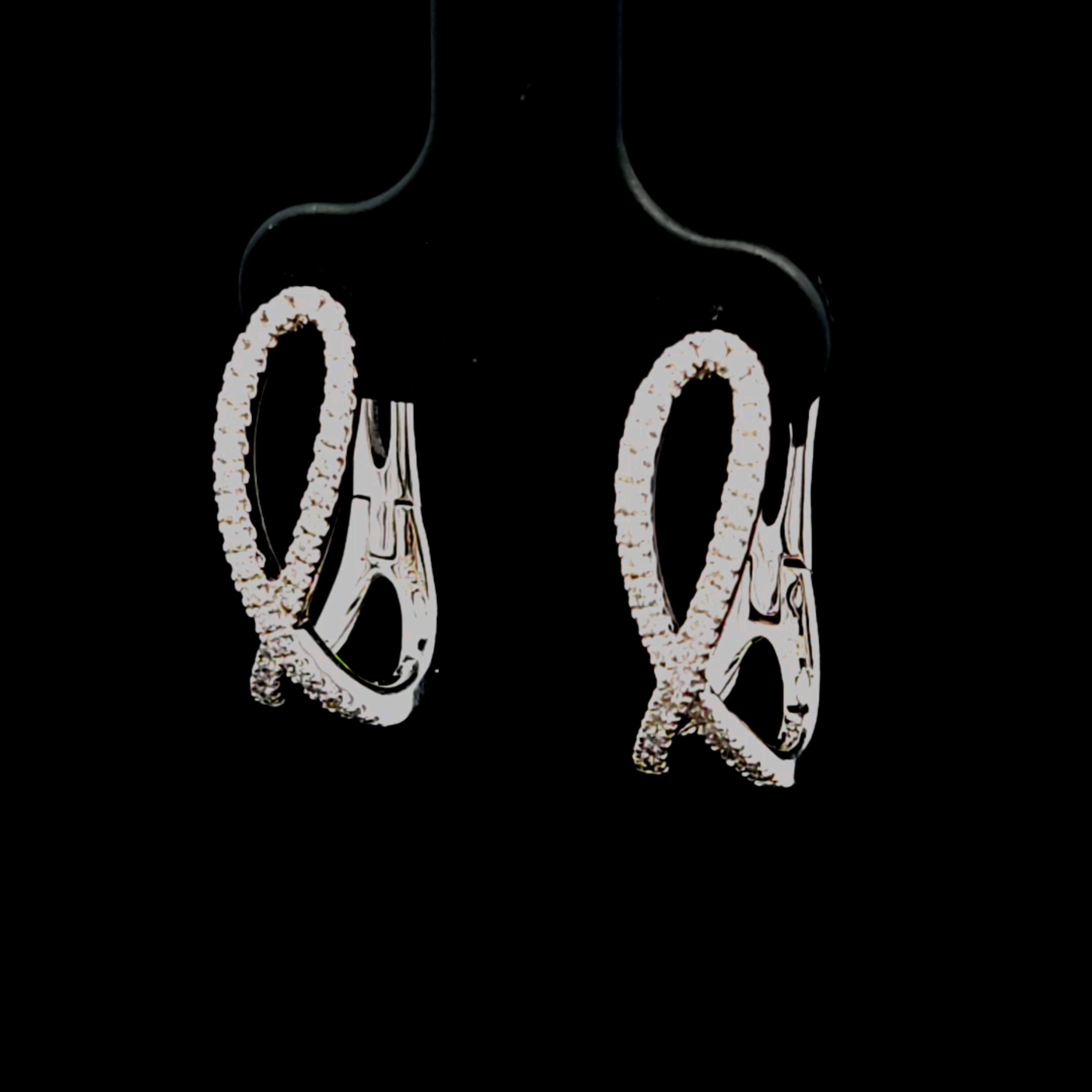 Arlene 18K White Gold Twisted Hoop Earrings with Diamonds