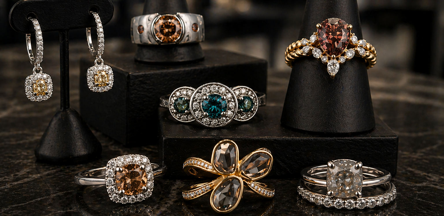Unique Diamond Jewelry: Salt and Pepper Diamonds, Colored Diamonds, and Custom Designs