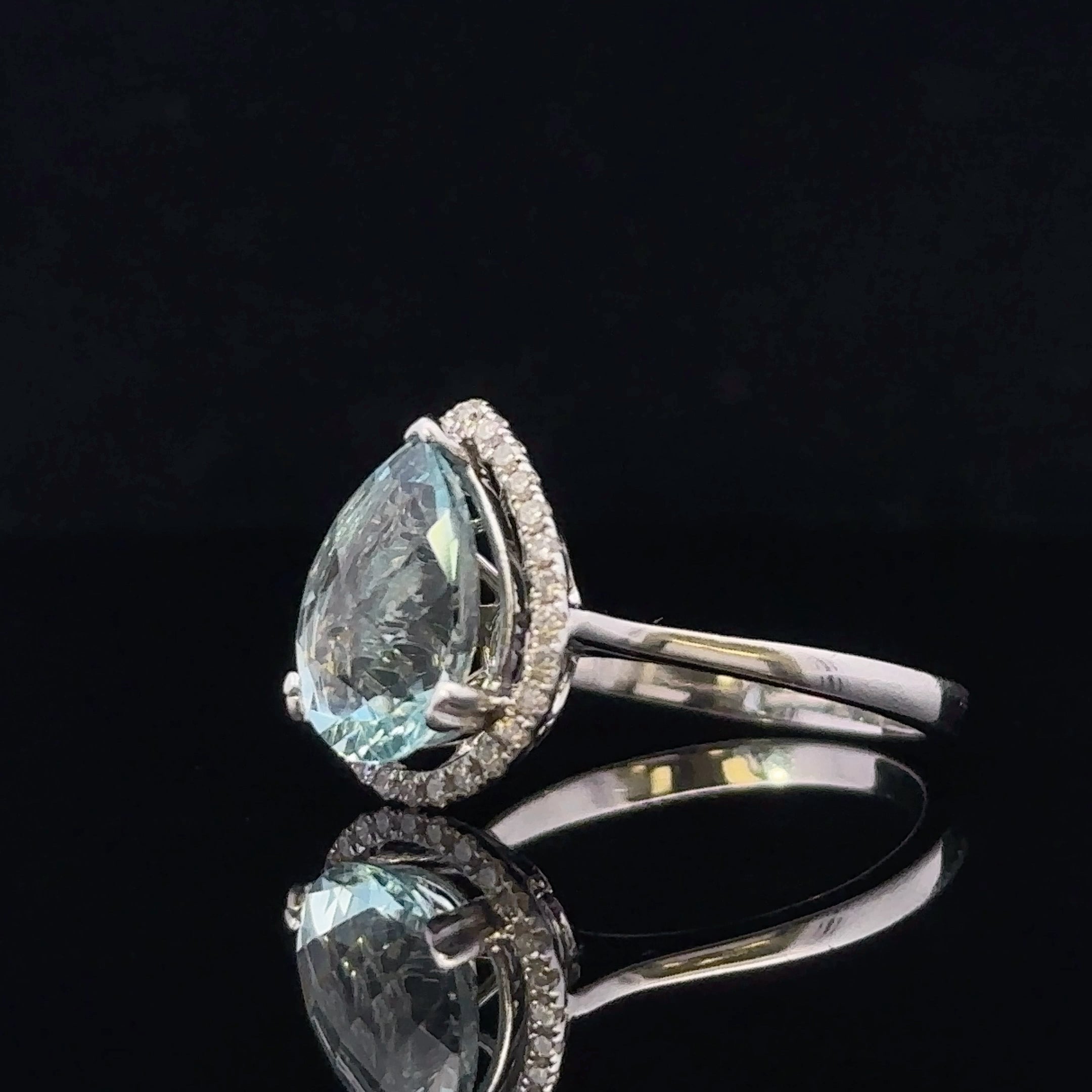 Haley Aquamarine and Diamond Ring