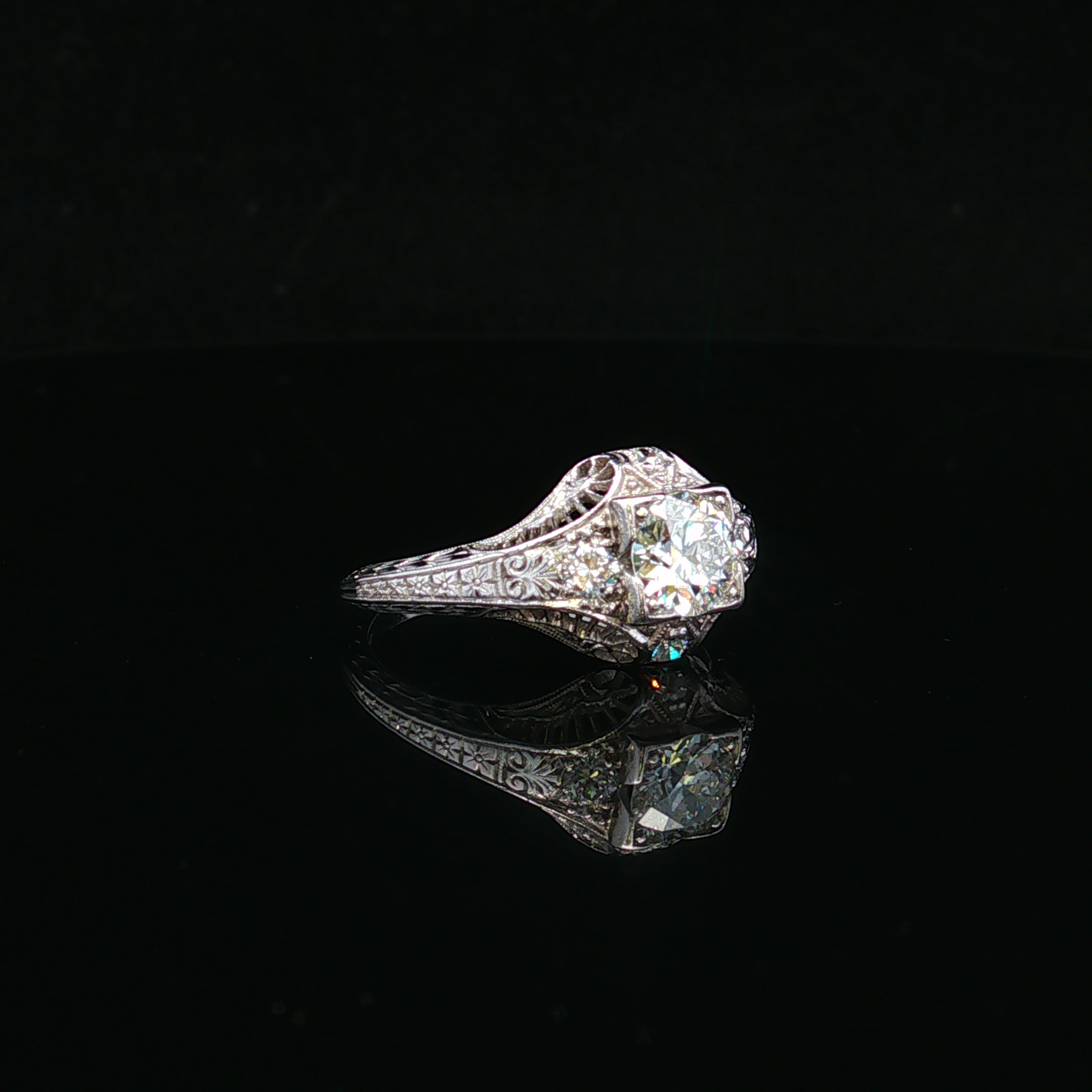 Embera Platinum 1 CTW European Cut Diamond Ring