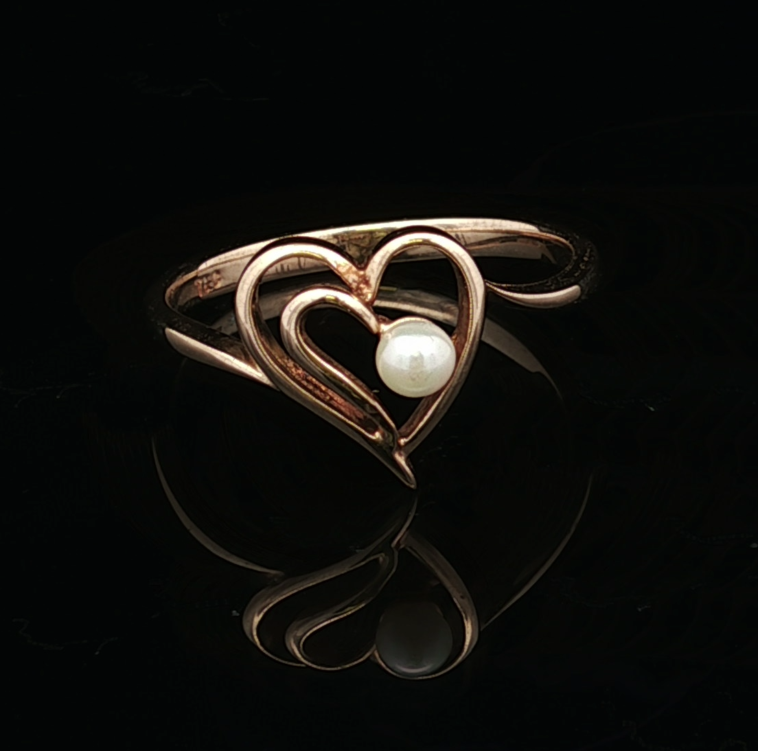 Ella 10KY Pearl Heart Ring