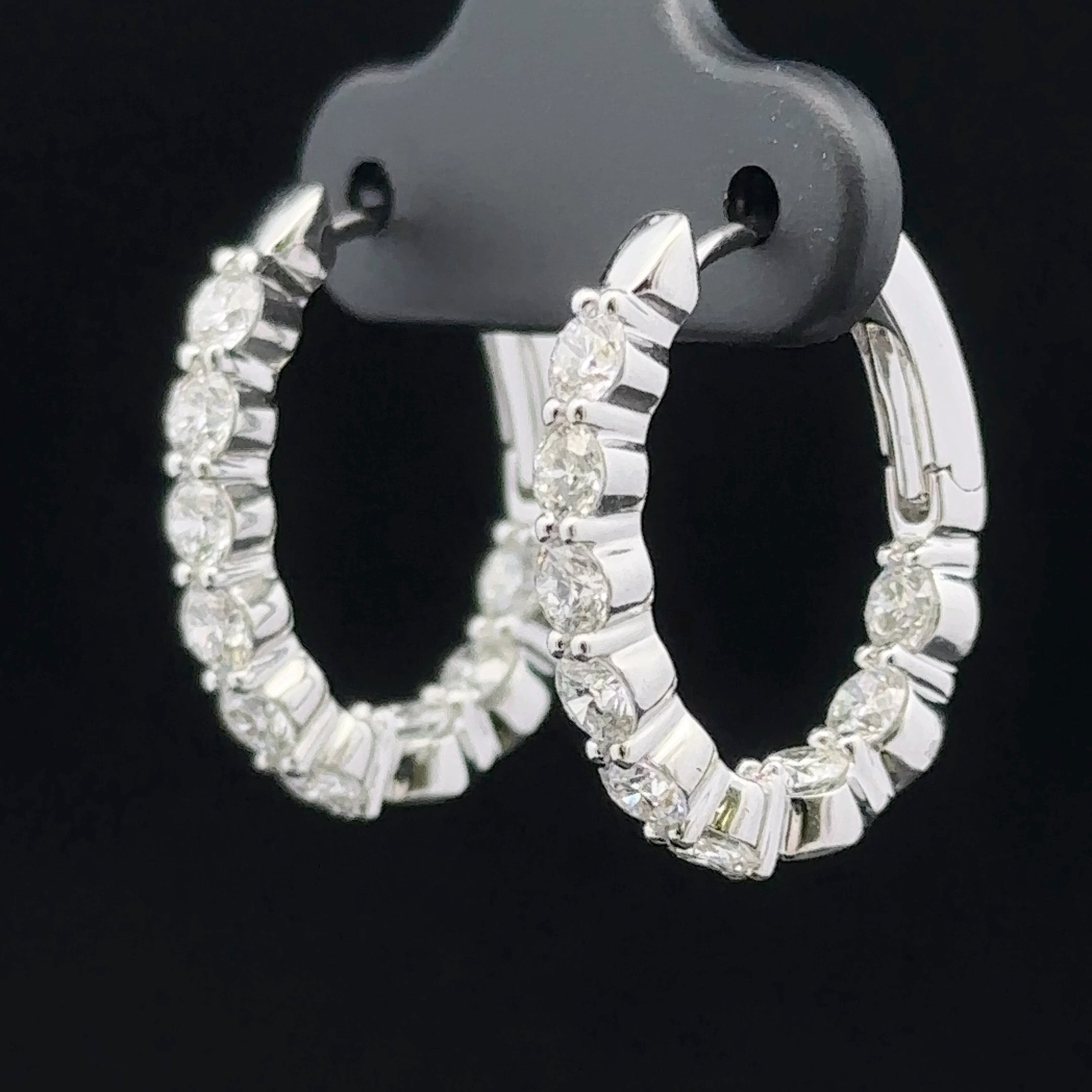 inside-out diamond huggie earrings
