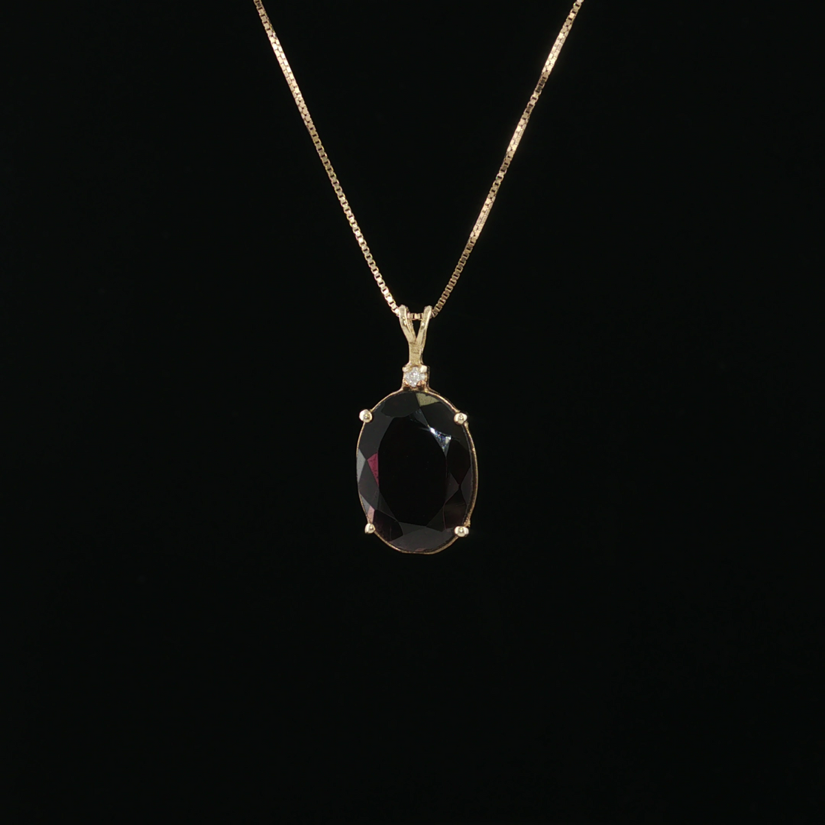 Twila 14k Yellow Gold Oval Rhodolite Garnet Necklace