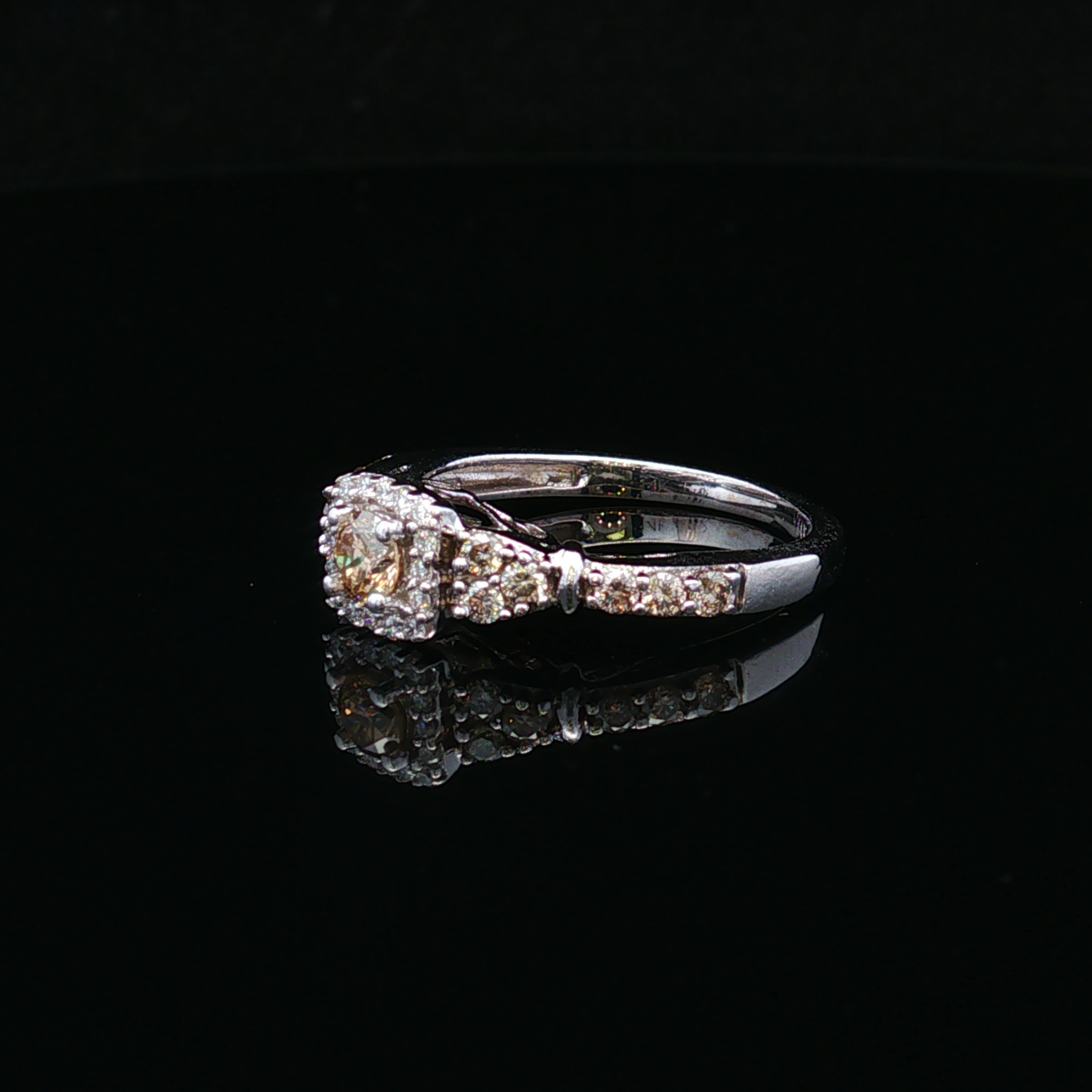 Violetelle 14KW LeVian Chocolate & White Diamond Ring