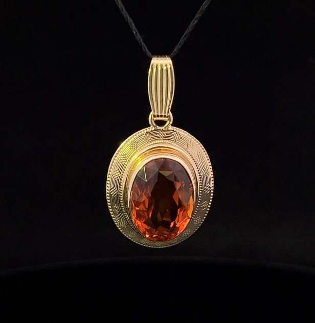 Tracy 14K Yellow Gold Oval Madeira Citrine Pendant
