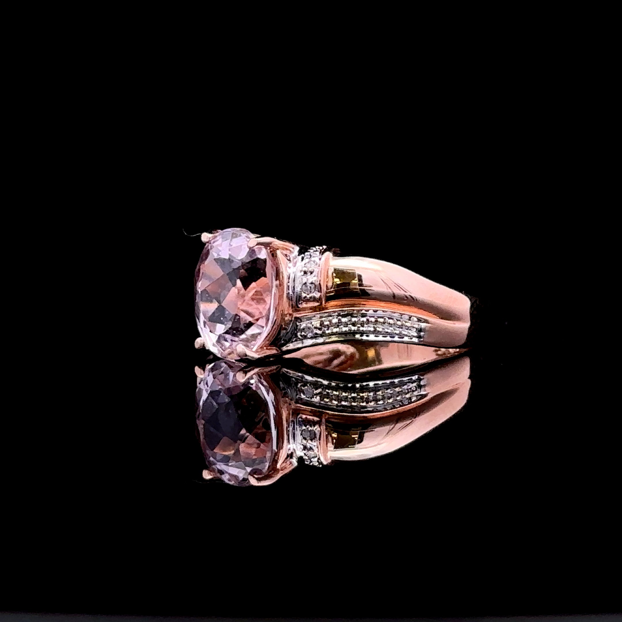 Yaritza 14K Rose Gold Pink Spinel and Diamond Ring