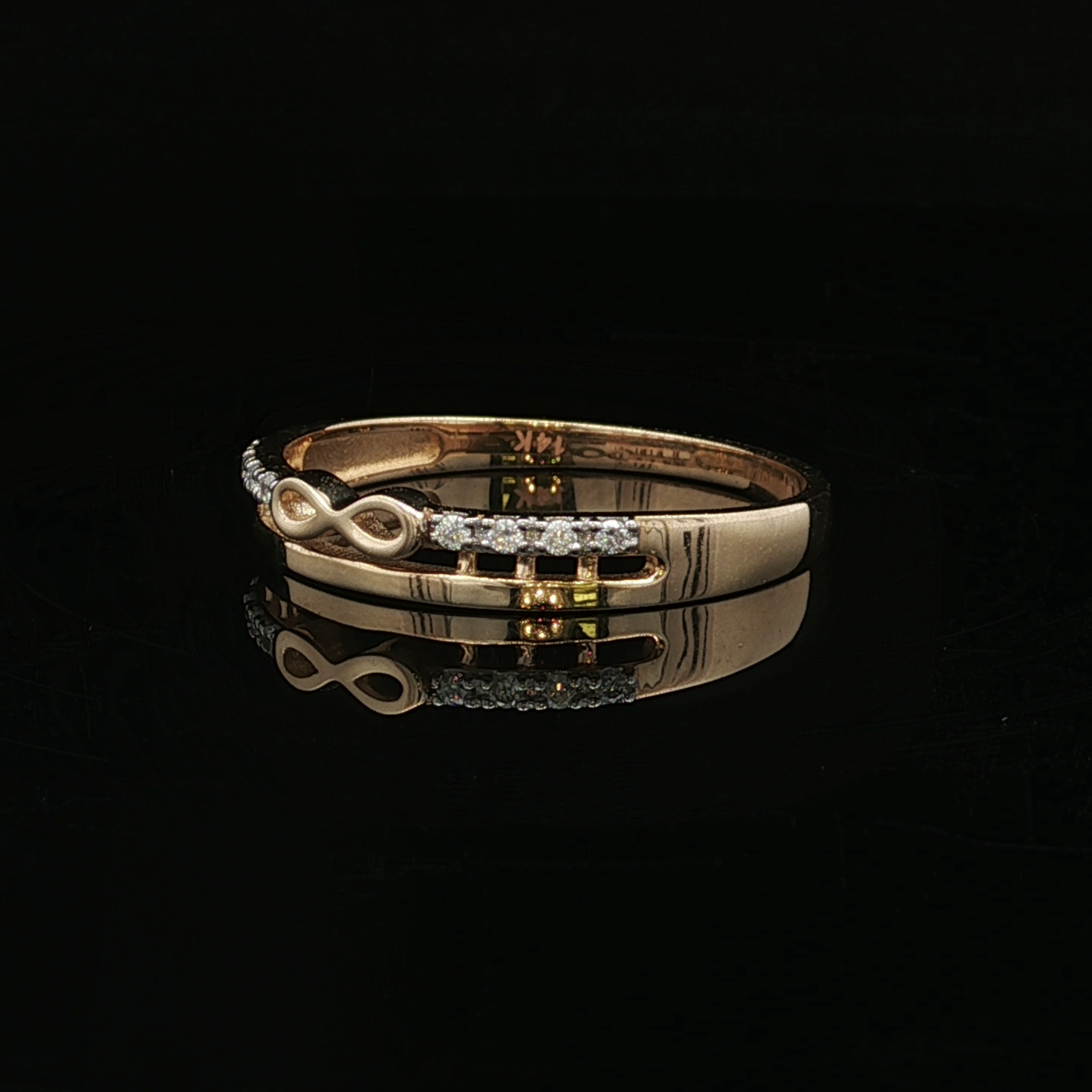 Brielle 14K Yellow Gold Infinity Diamond Ring