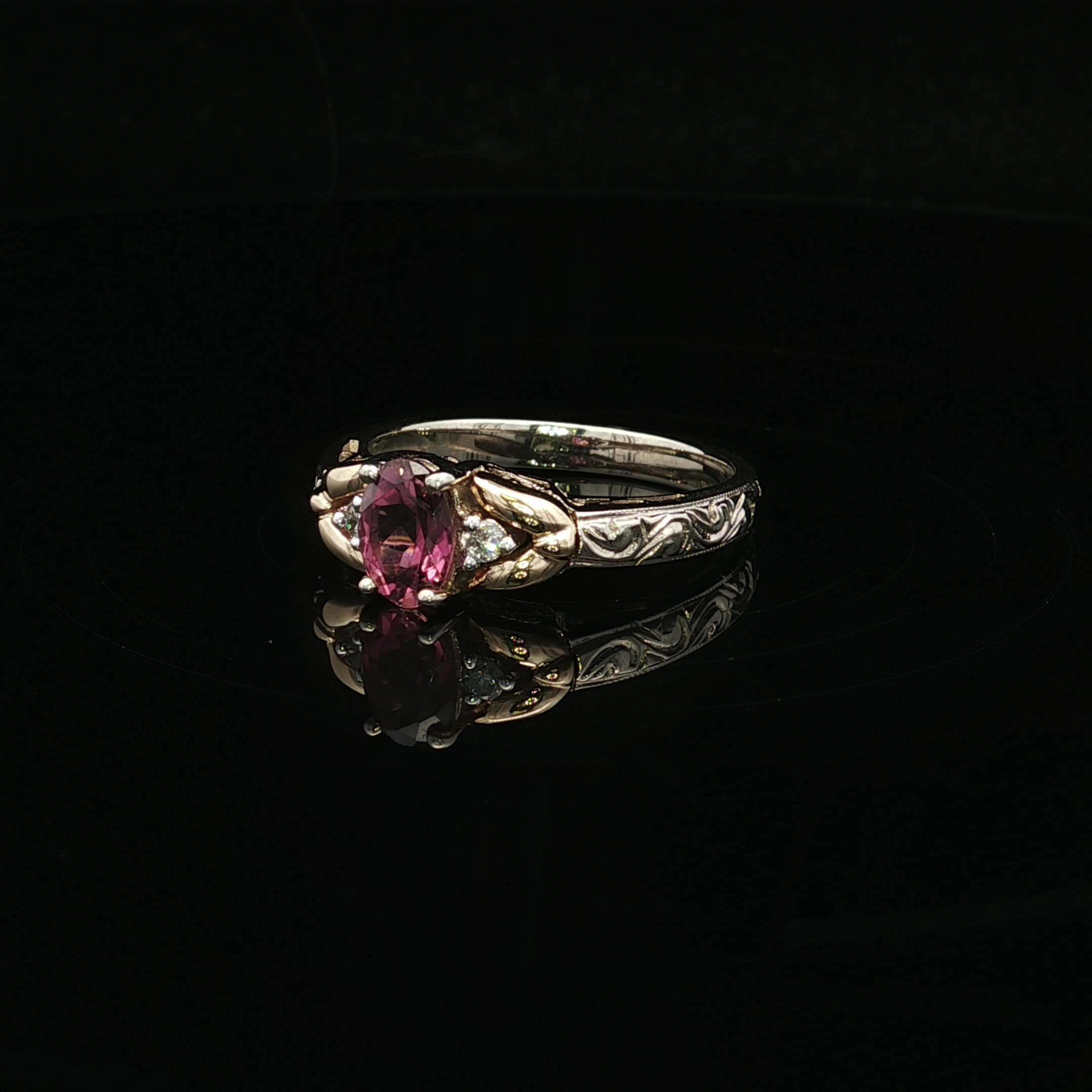 Blake 14K Two-Tone Pink Tourmaline and Diamond Ring