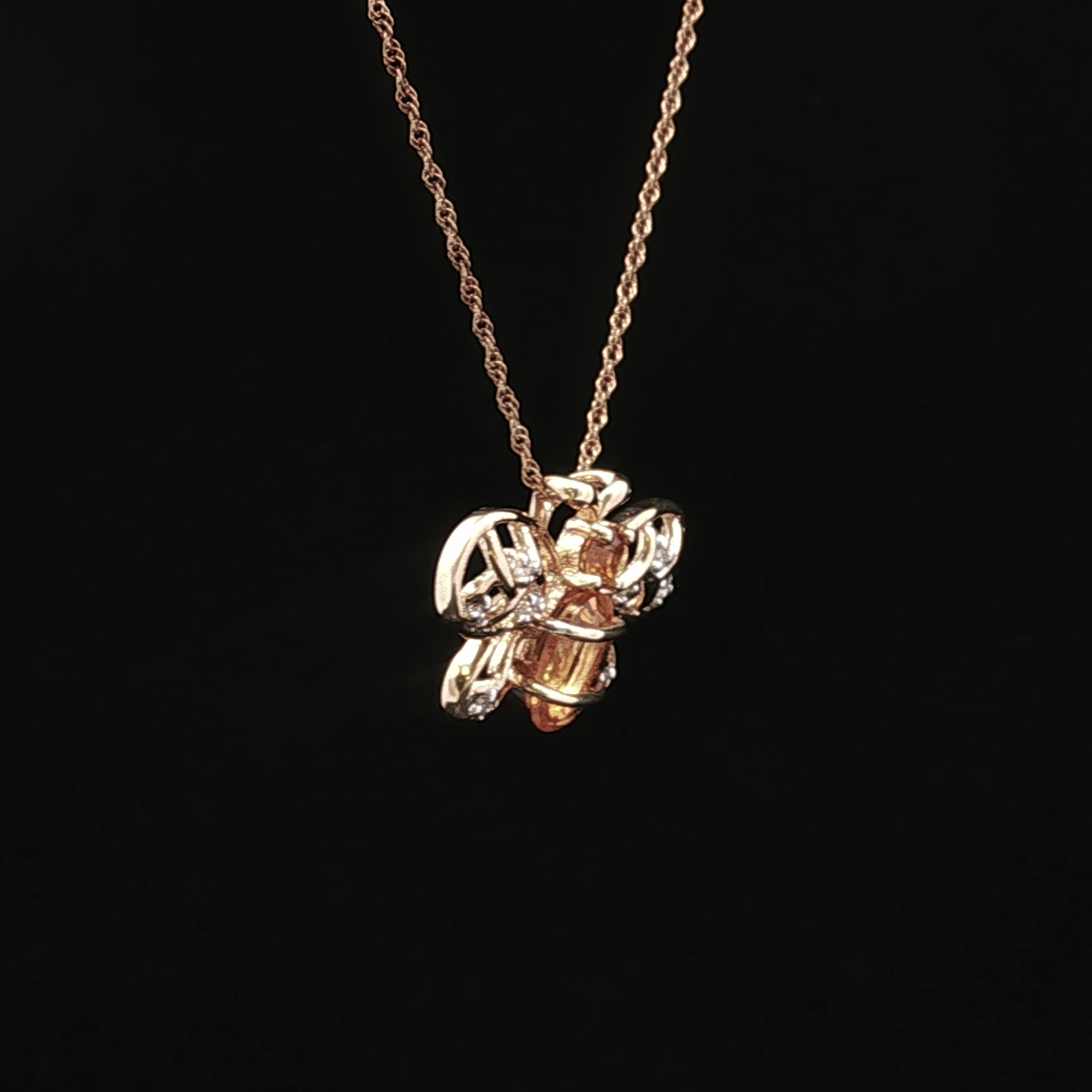 Beryla 10K Yellow Gold Citrine Bee Necklace