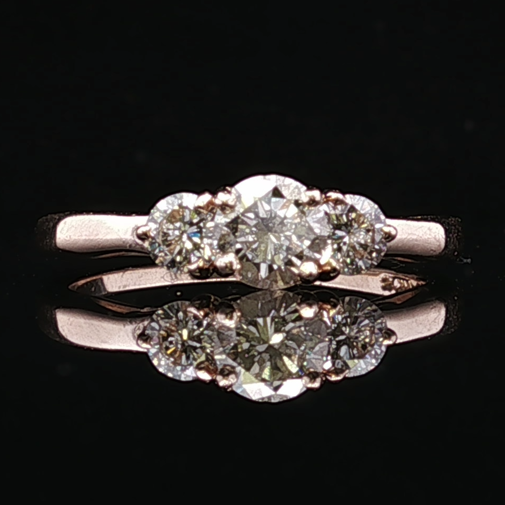 Margaret 14K Yellow Gold Three Diamond Ring