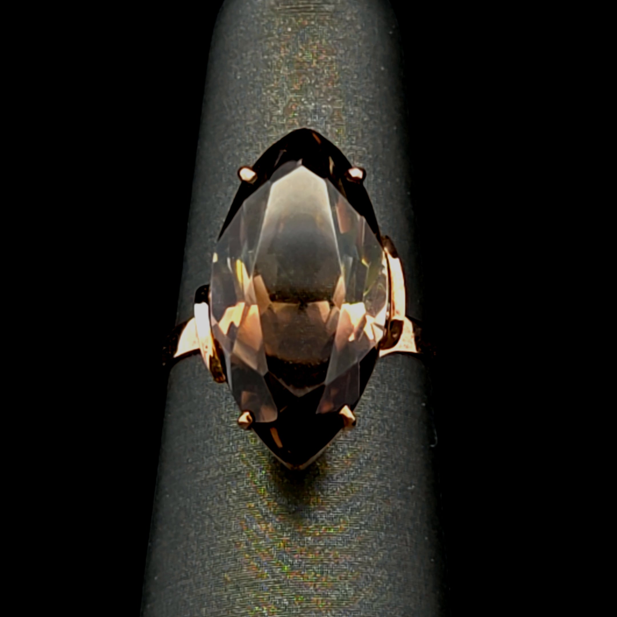 Brooklyn 10K Yellow Gold Ring with Marquise Smokey Quartz