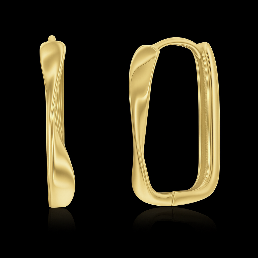 Vermeil Sterling Silver Twist Hoop Earrings