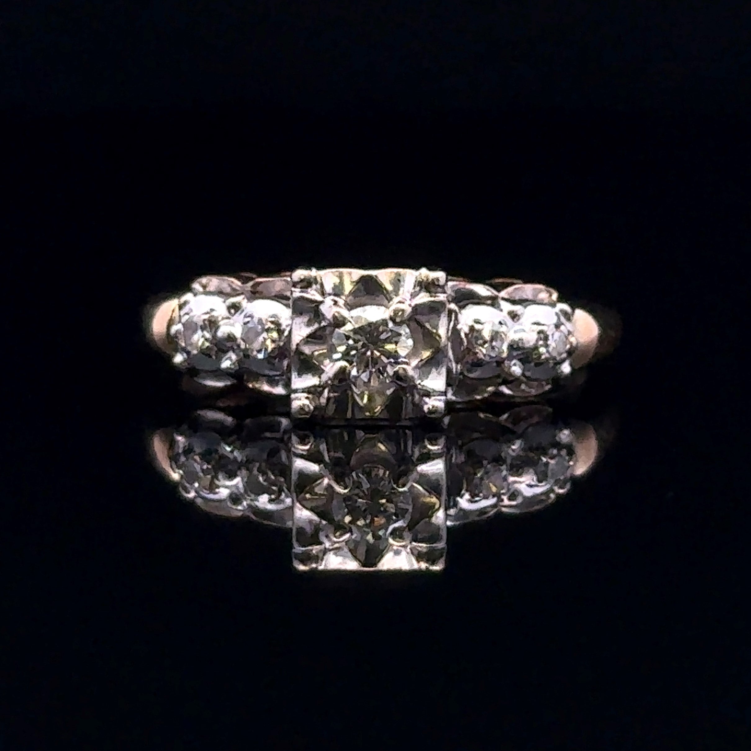 14KTT .10 Ct. Center Diamond Engagement Ring
