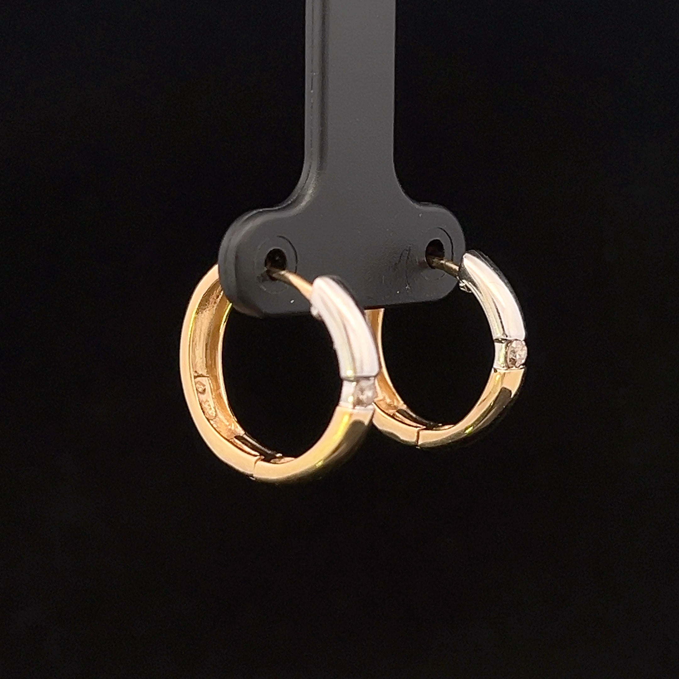Alondra 14K Two-Tone Gold Diamond Hoop Earrings – 0.12 CTW