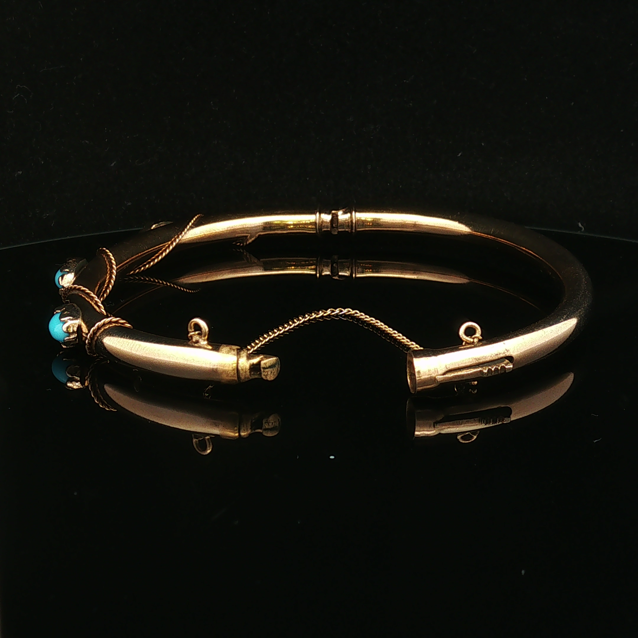 Kaialyn 14K Yellow Gold Turquoise Bangle Bracelet