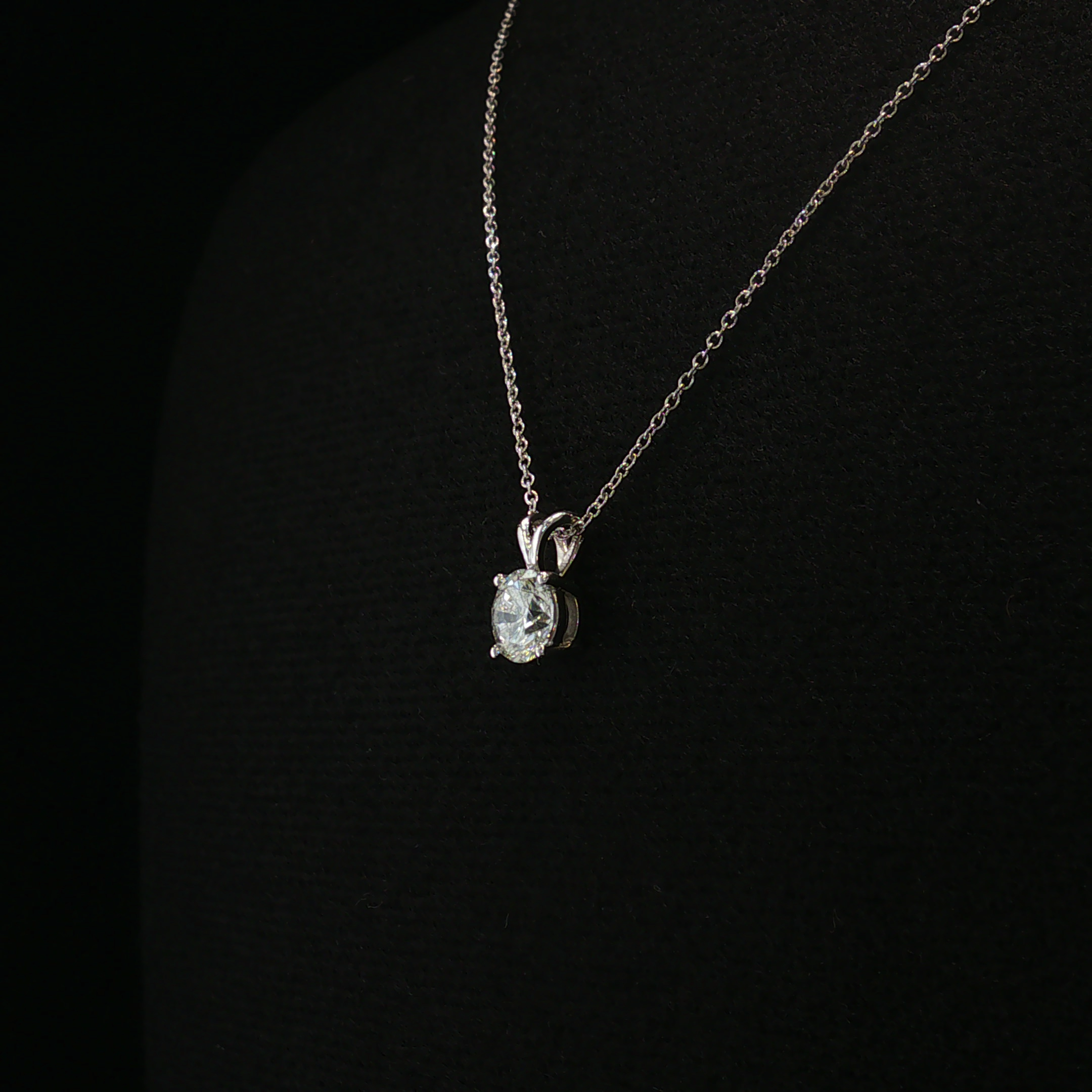 Ysolde 14K White Gold Lab Diamond Solitaire Necklace