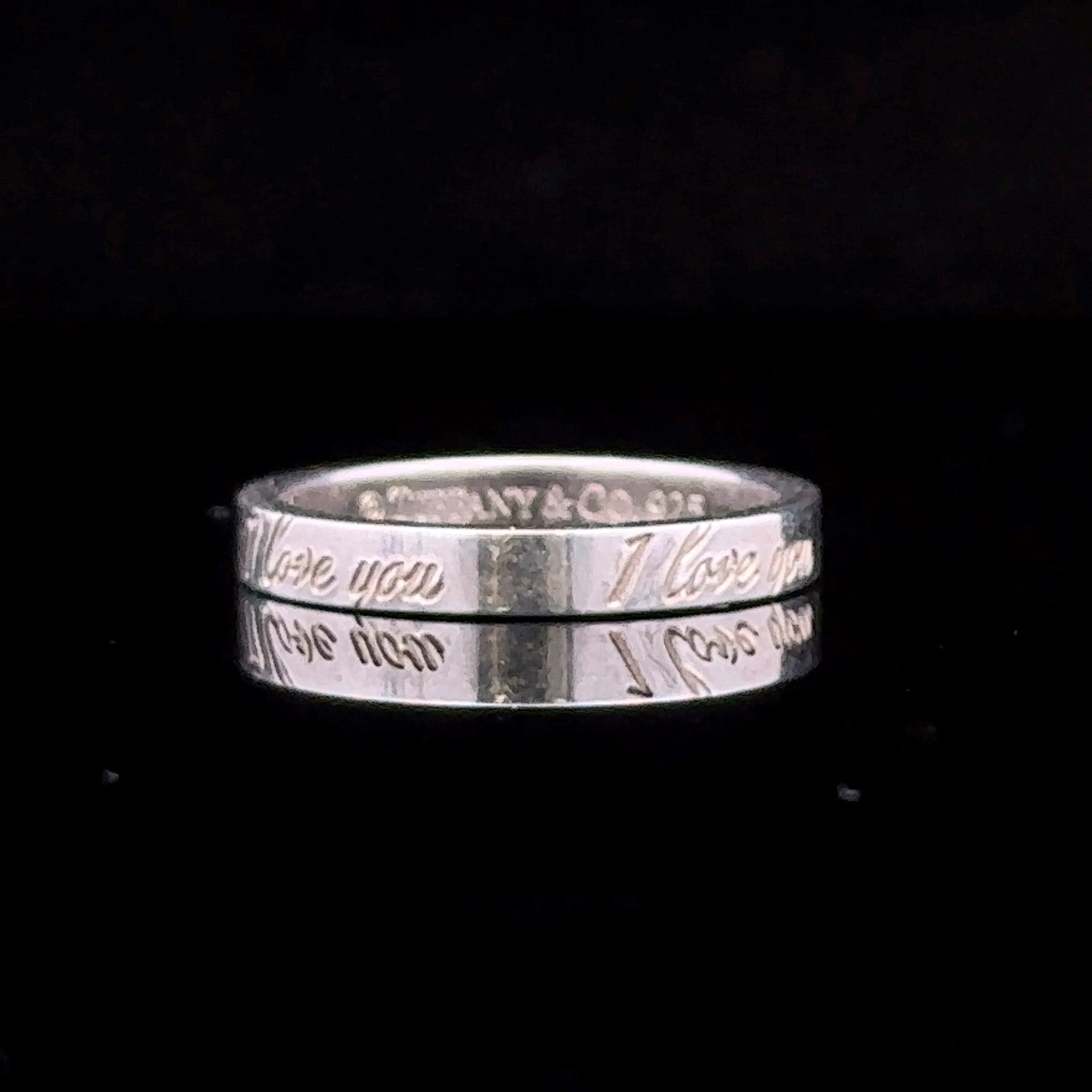 Tiffany & Co. White Silver Polished Love Ring, Size 5.5