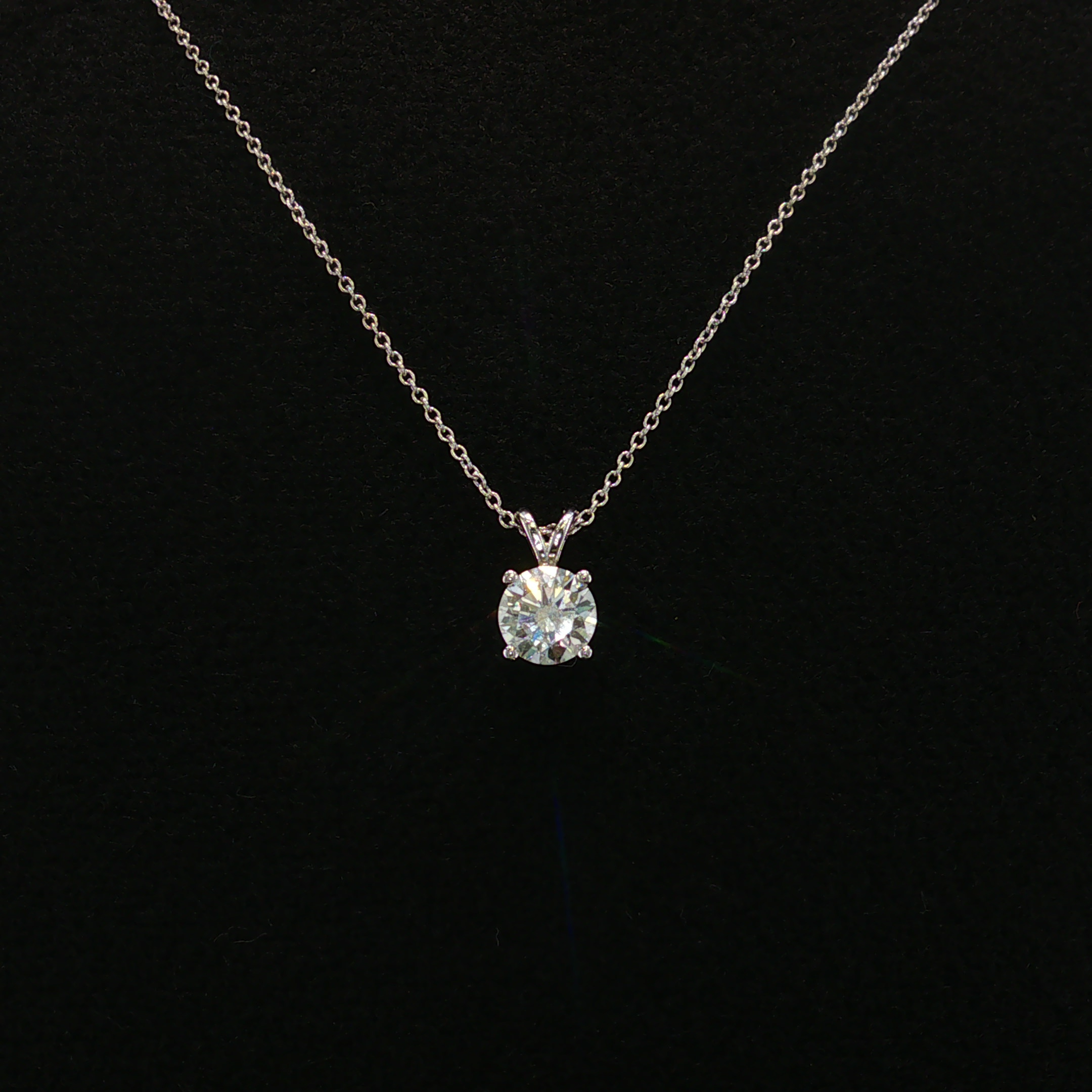 Ysolde 14K White Gold Lab Diamond Solitaire Necklace