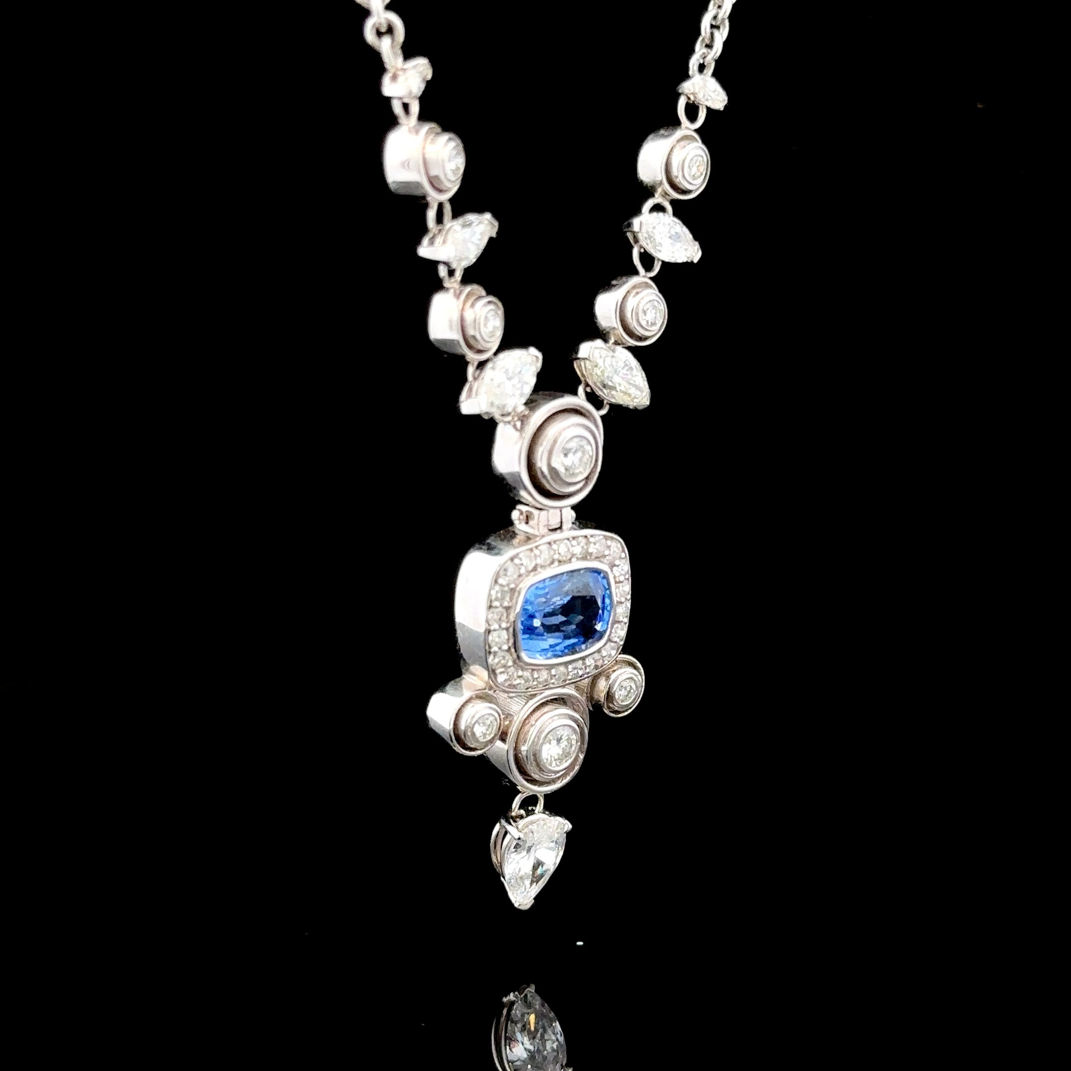 Giselle Sapphire and Diamond Necklace