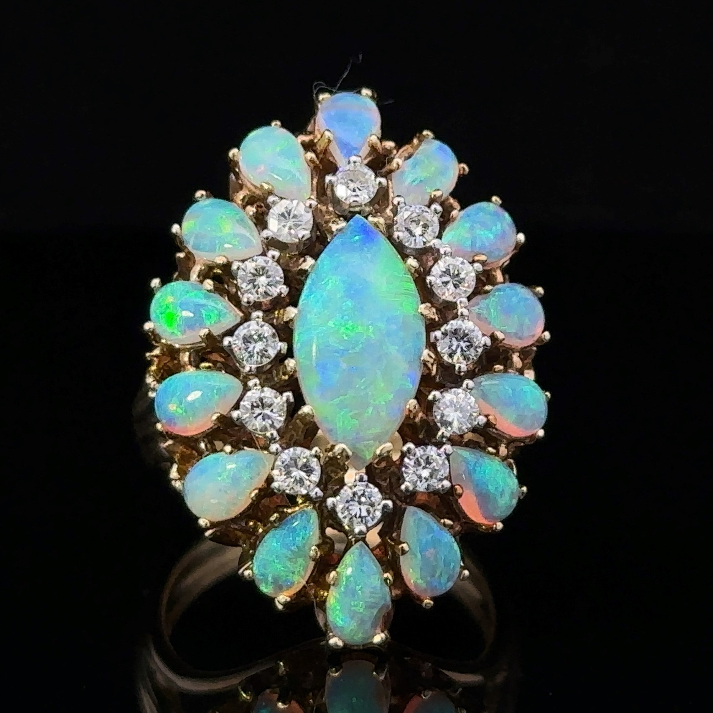 two-tone 18K opal and diamond ring
