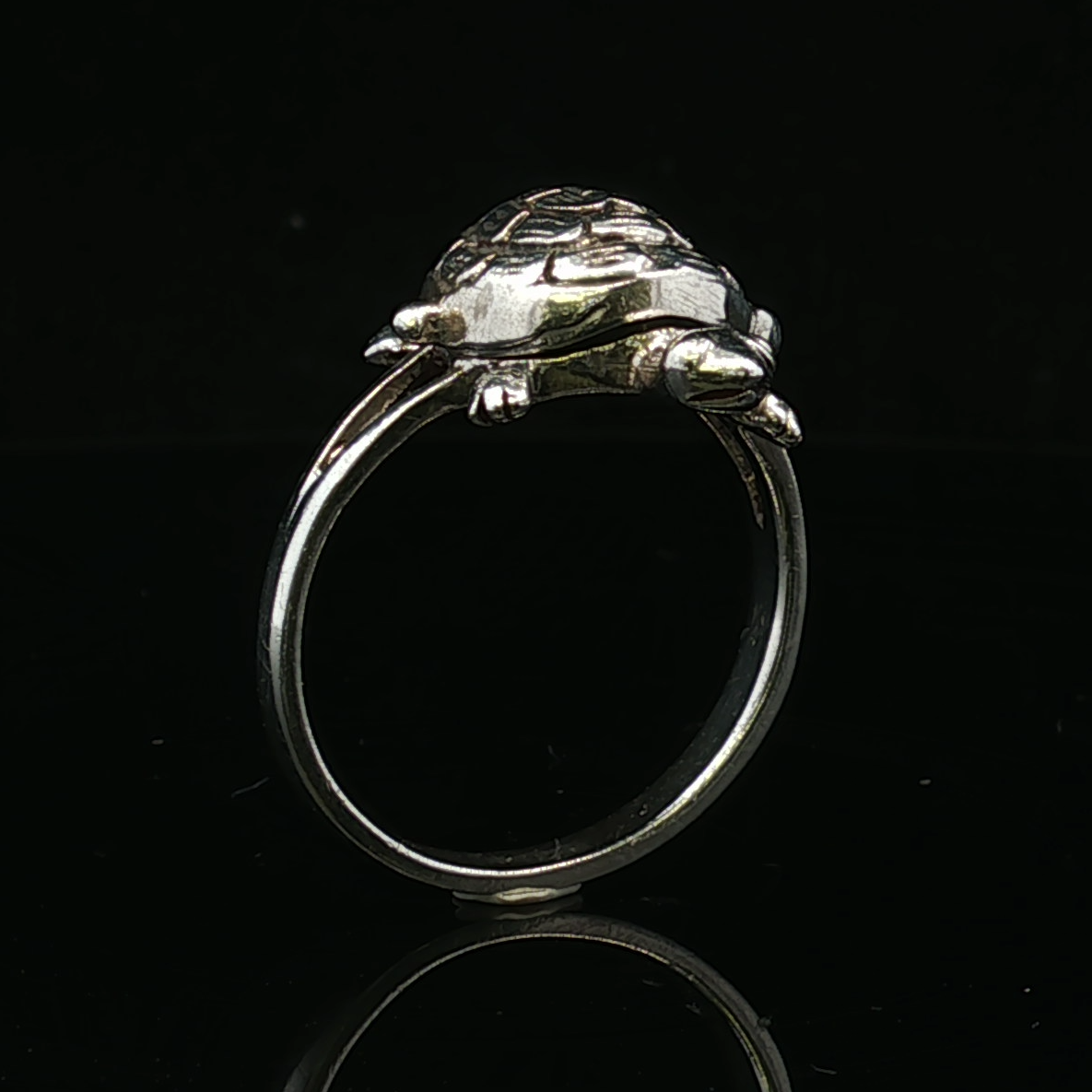 Jeffrey S/S Turtle with Shell Opening Ring