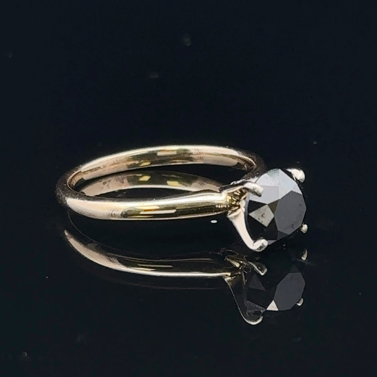 Sabrina Two-Tone 14K Engagement Ring with 1.50ct Black Diamond