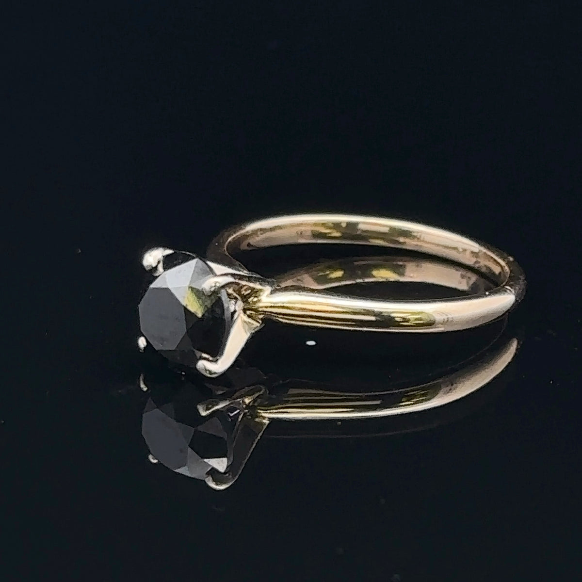 Sabrina Two-Tone 14K Engagement Ring with 1.50ct Black Diamond