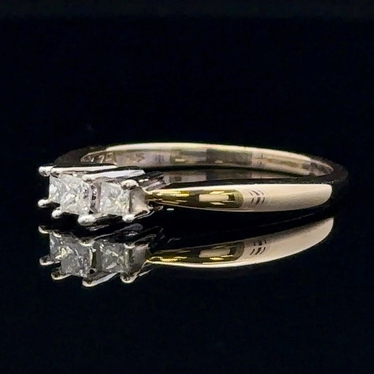 Maya Yellow 14 Karat Polished Engagement Ring with Princess Diamonds