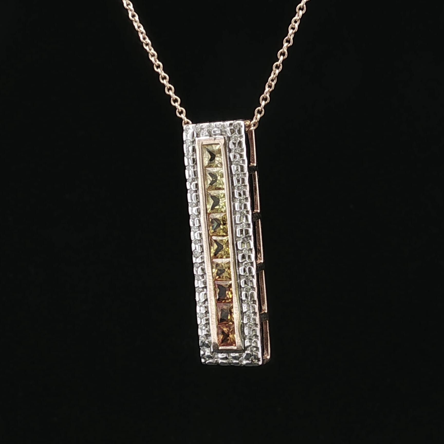 Anitaa Yellow 14K Bar Necklace with Sapphires
