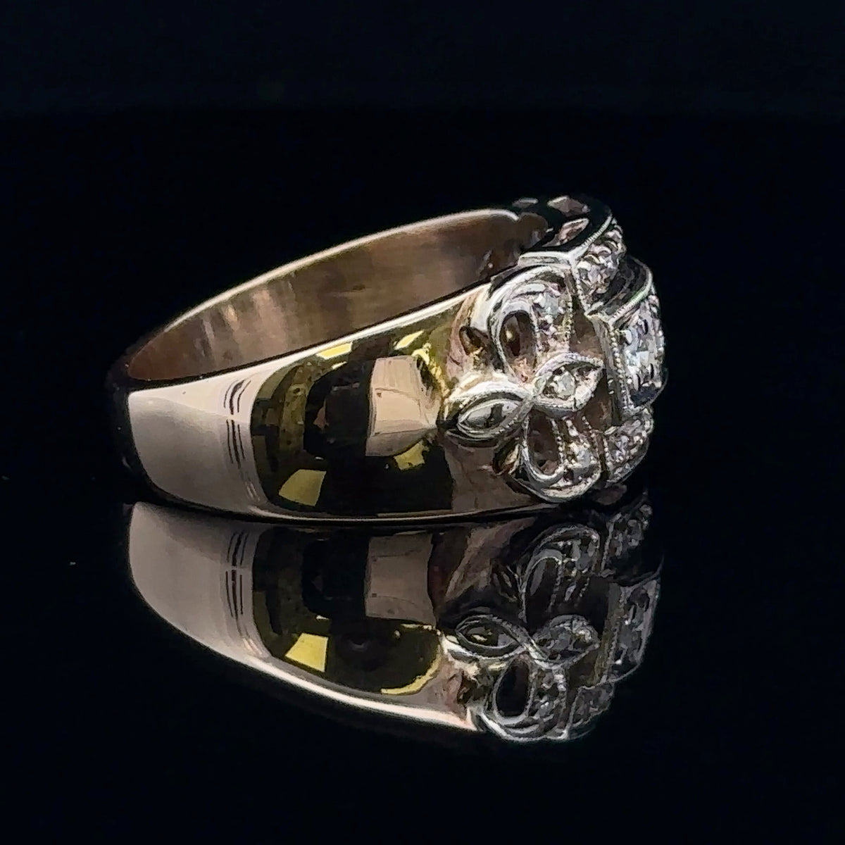 Myles 14k Yellow Gold 0.39ctw Three-Stone Estate Diamond Ring