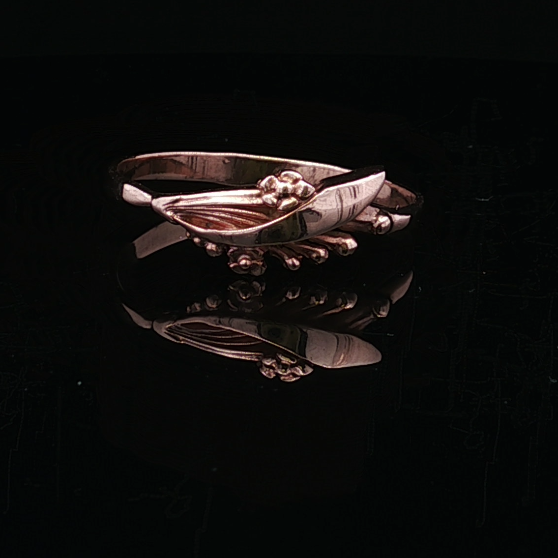 Nora 14K Rose Gold Floral and Leaf Motif Ring