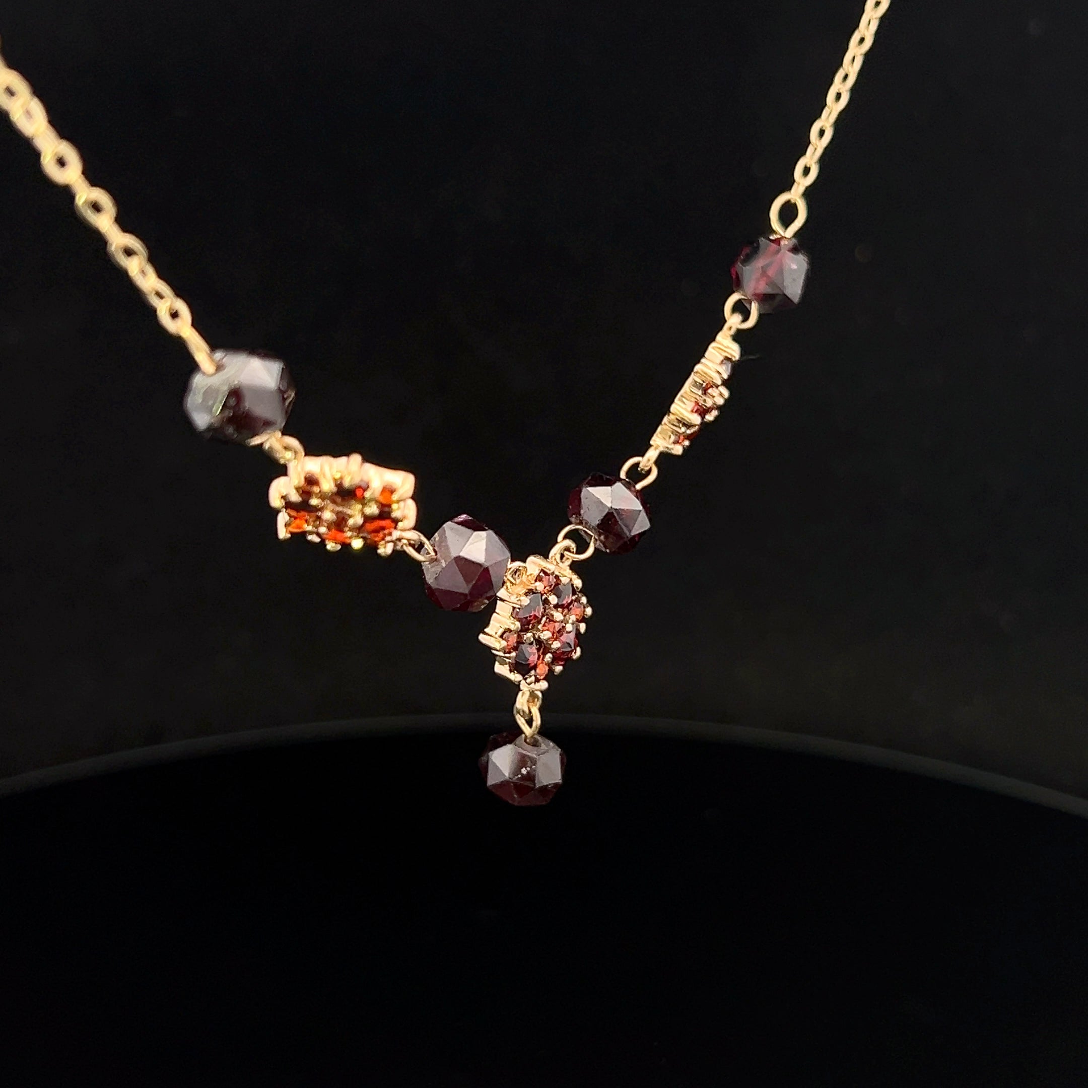 Stephanie 14KY Bohemian Garnet Necklace