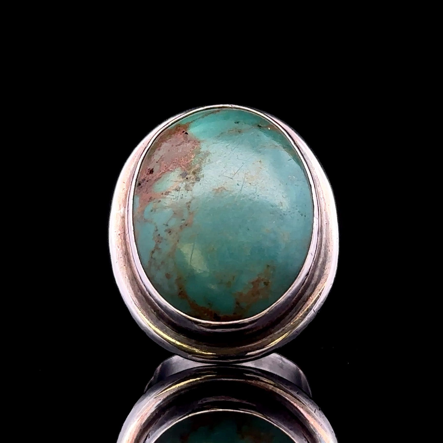 Delany Sterling Silver Green and Brown Turquoise Ring