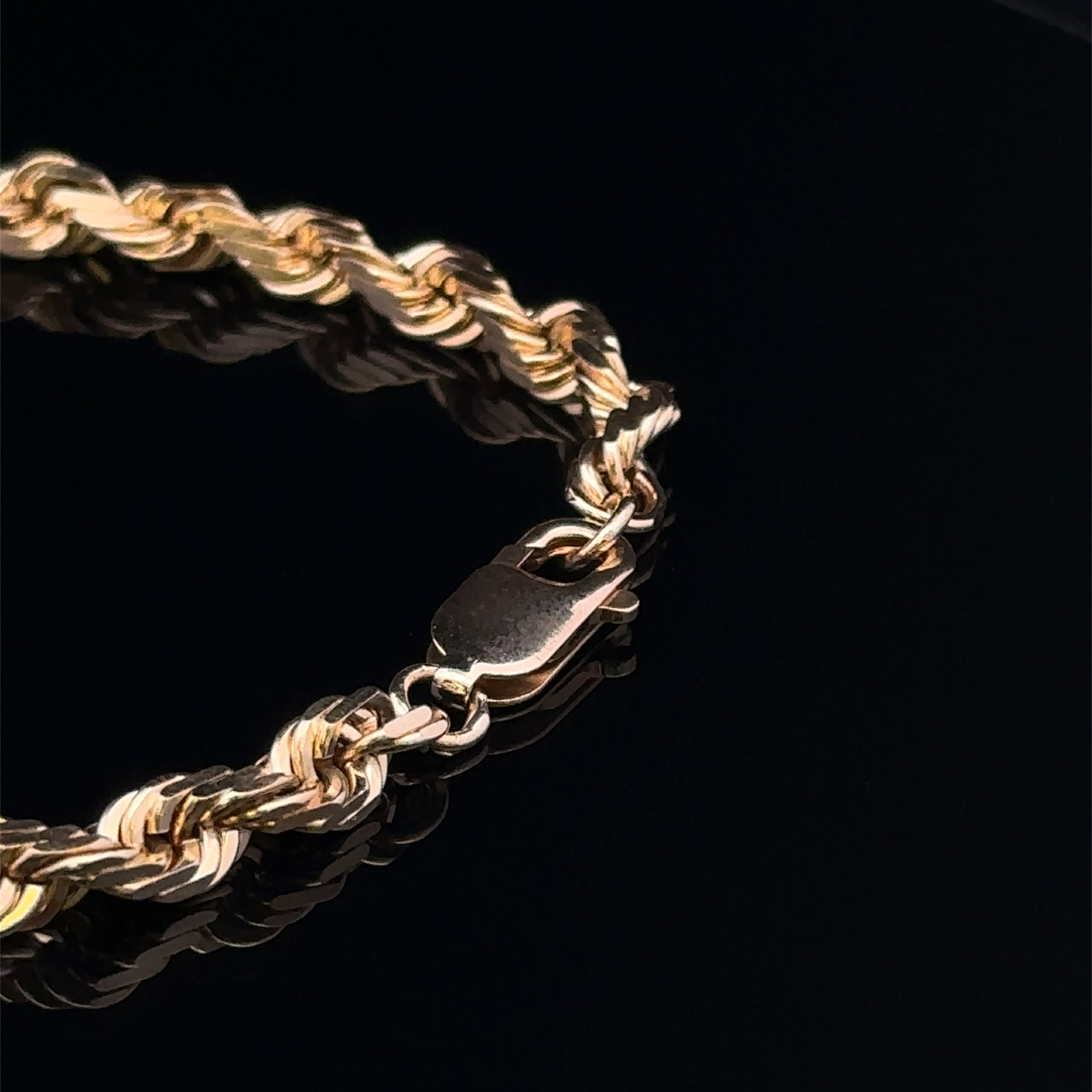 Jeffrey 14KY 8'' 5mm Rope Bracelet