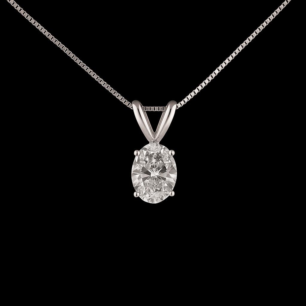 Emmalyn 14KW 1CT Oval Lab Grown Diamond Necklace