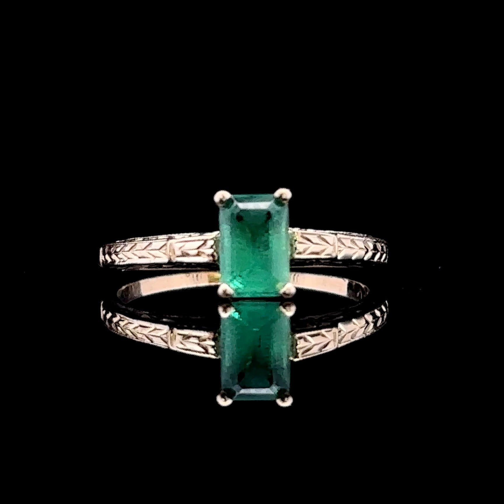 Cecilia Yellow 14K Gold Emerald Ring