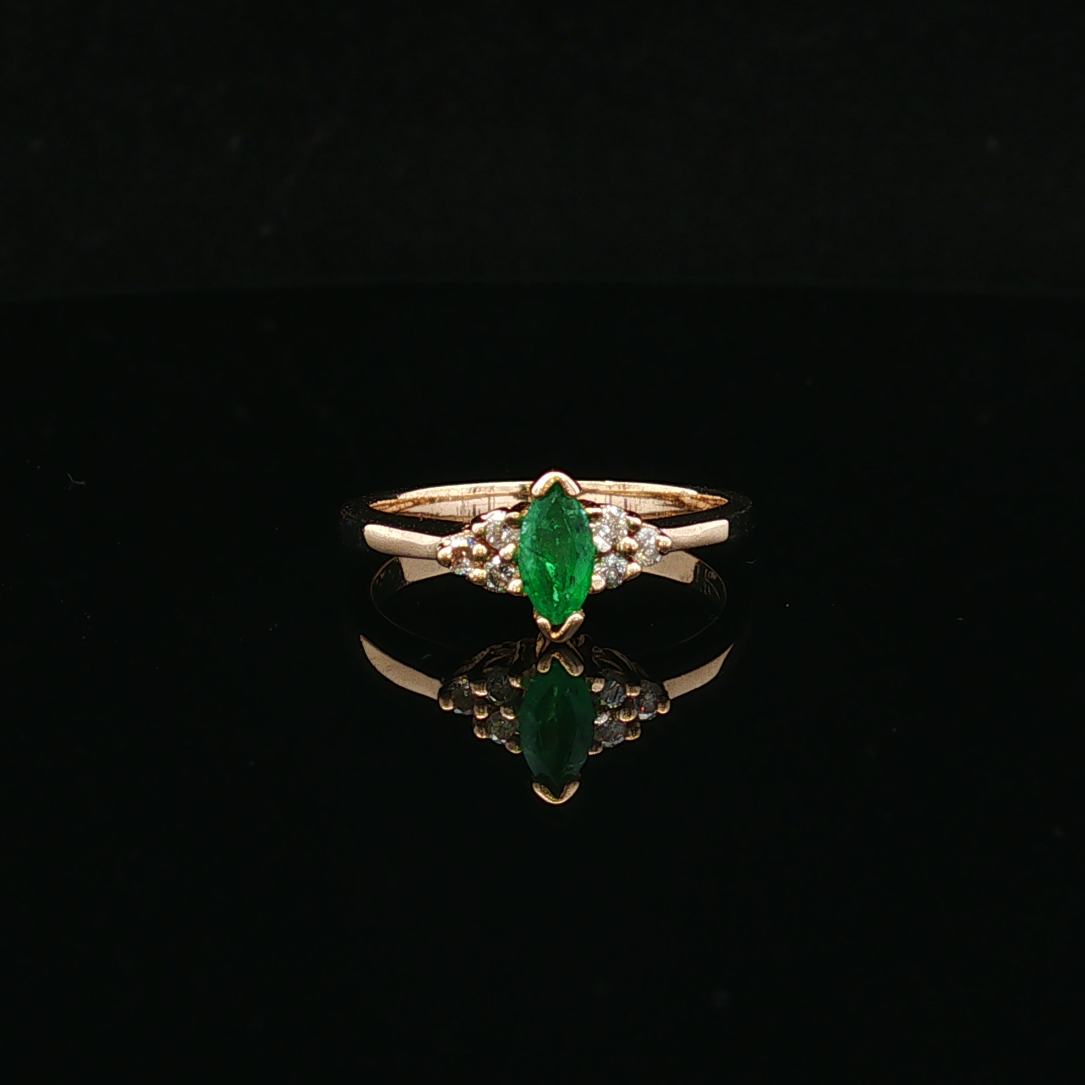 Wrenlyn 14K Yellow Gold Emerald & Diamond Ring