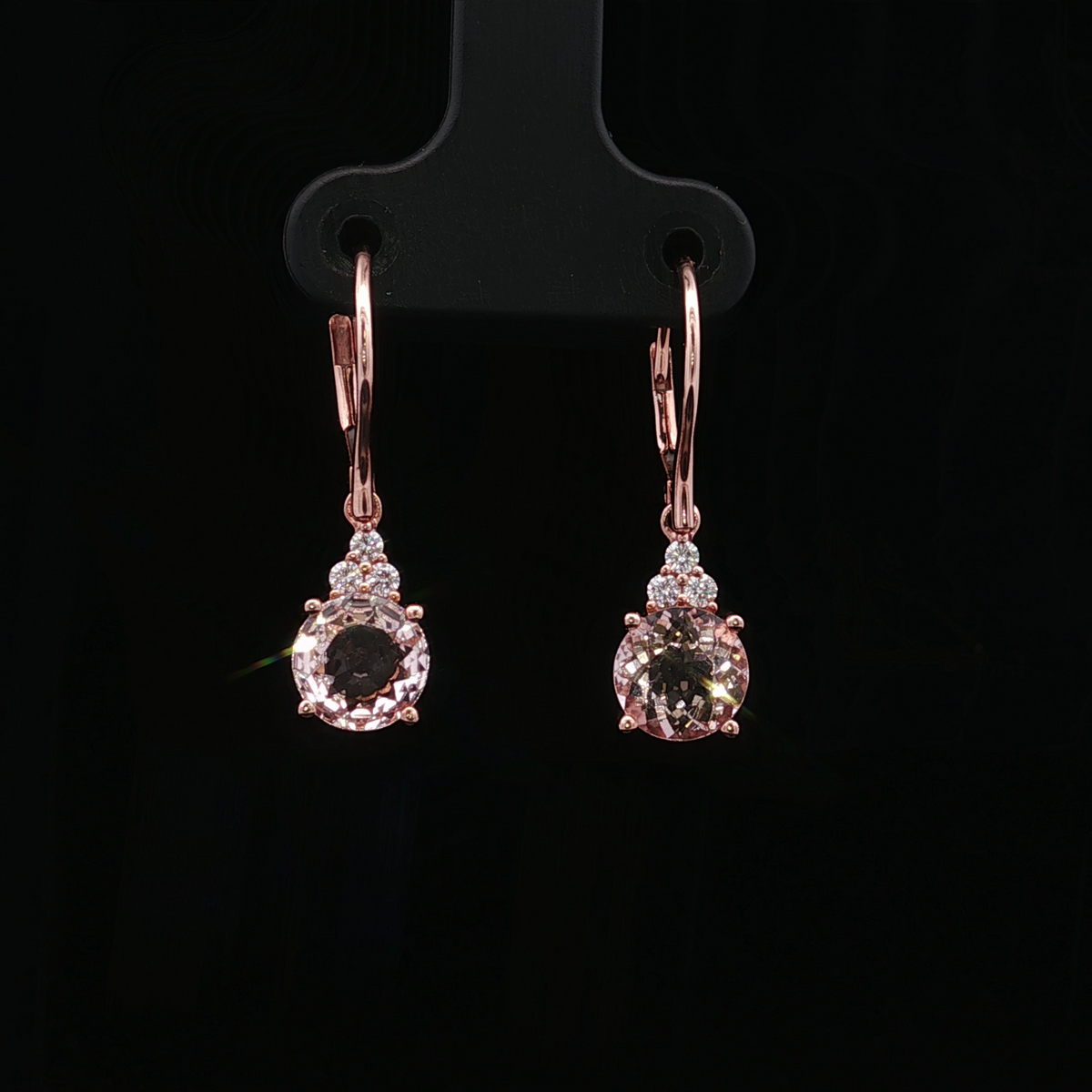 Nour 14K Rose Gold Morganite and Diamond Earrings