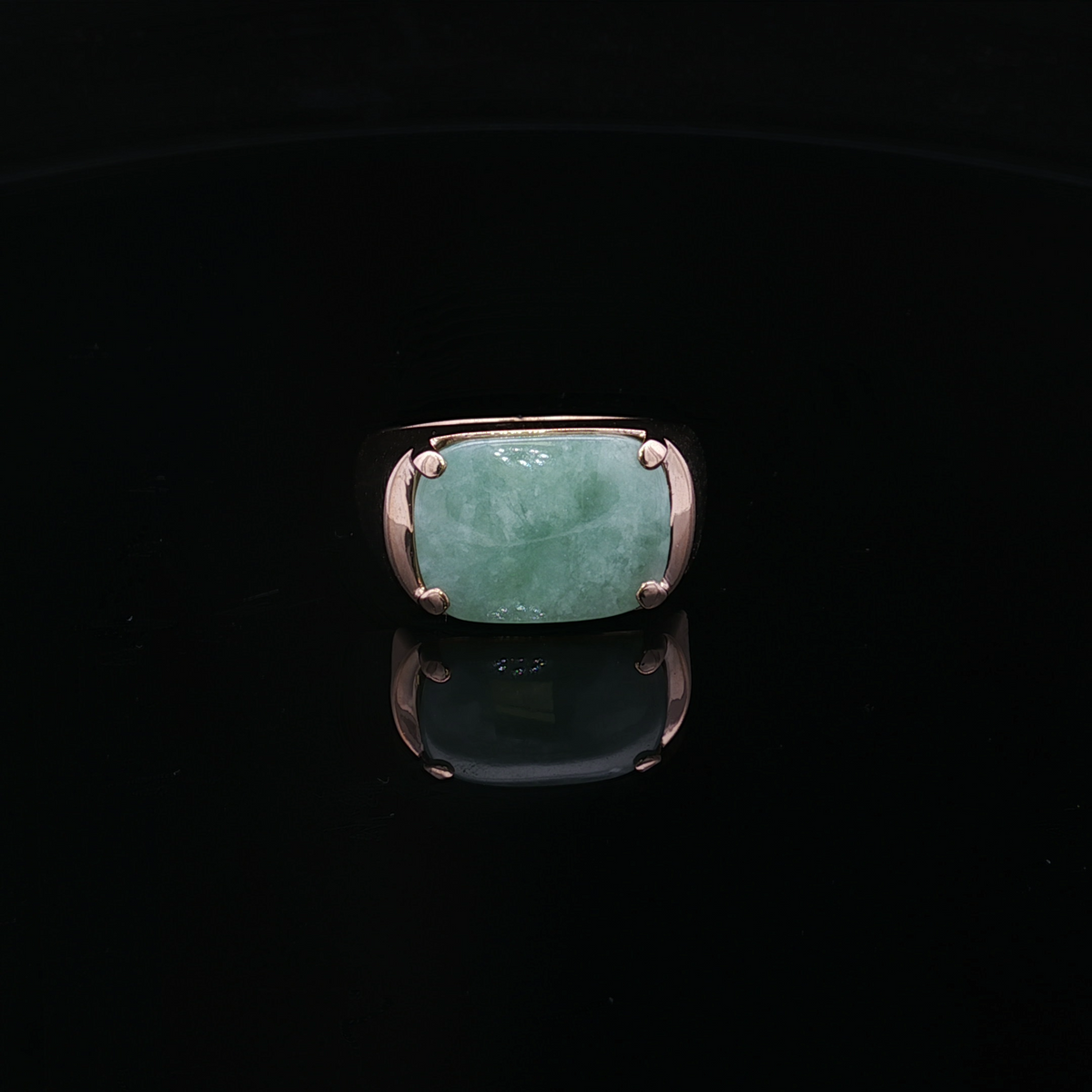 Eliza 14KY Rectangle Jade Ring