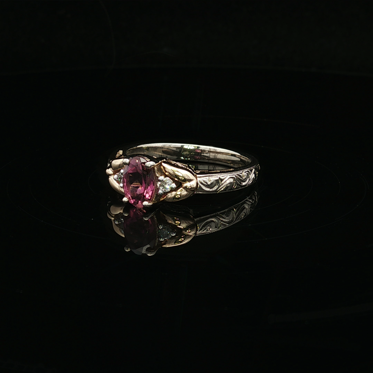 Blake 14K Two-Tone Pink Tourmaline and Diamond Ring