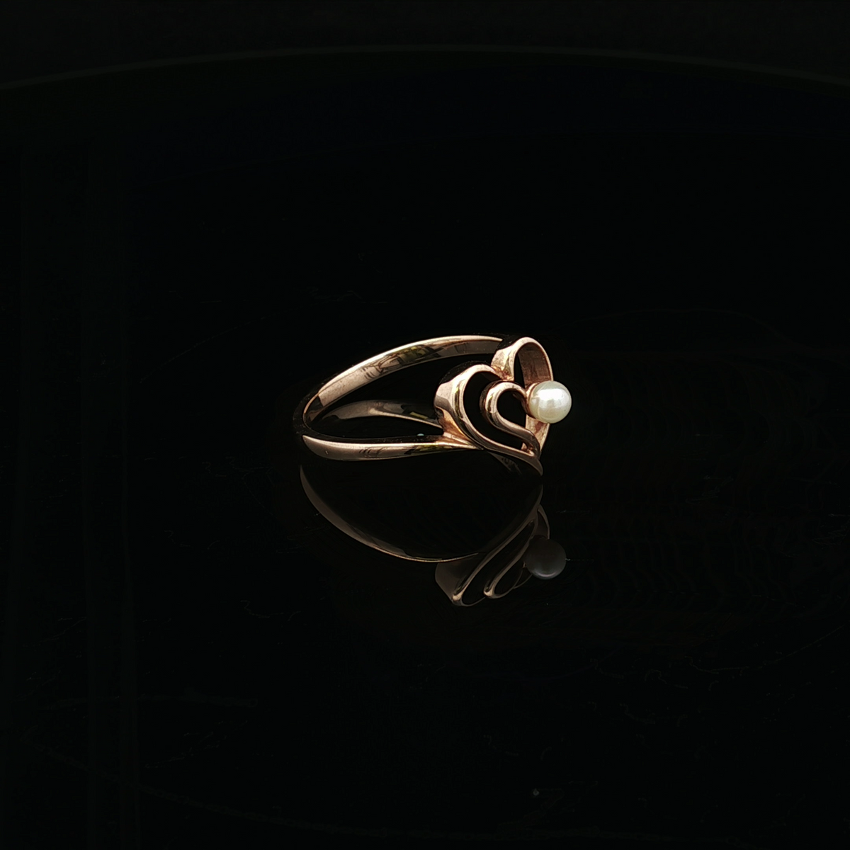 Ella 10KY Pearl Heart Ring
