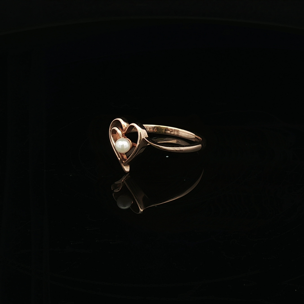 Ella 10KY Pearl Heart Ring