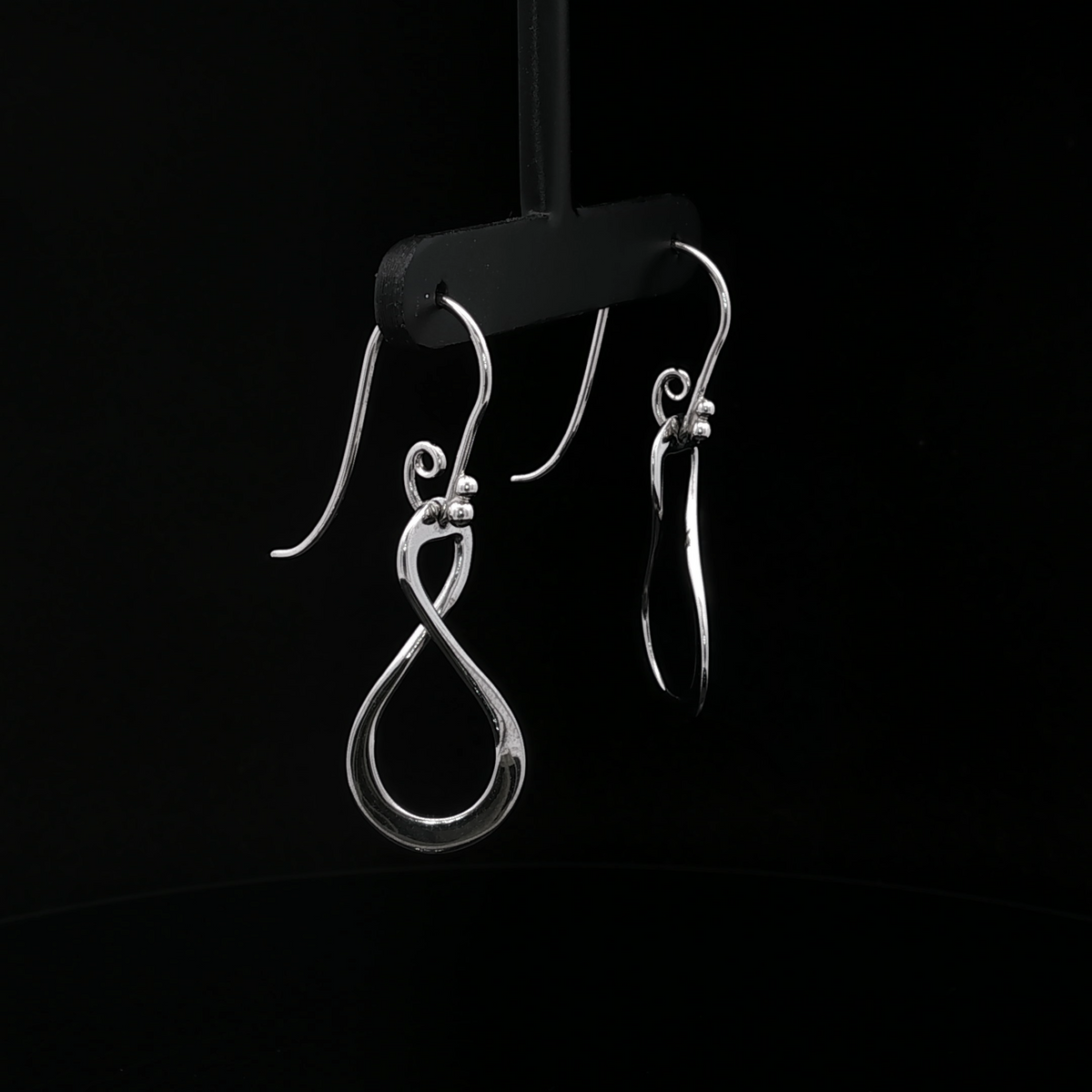 14K White Gold Infinity Drop Earrings