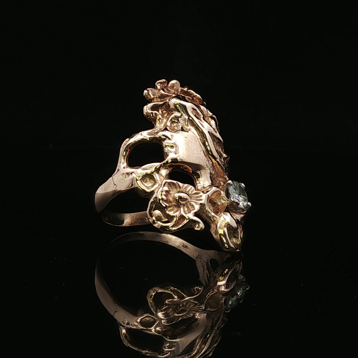 Yellow 14K Artisan Diamond Ring with 0.53 CTW
