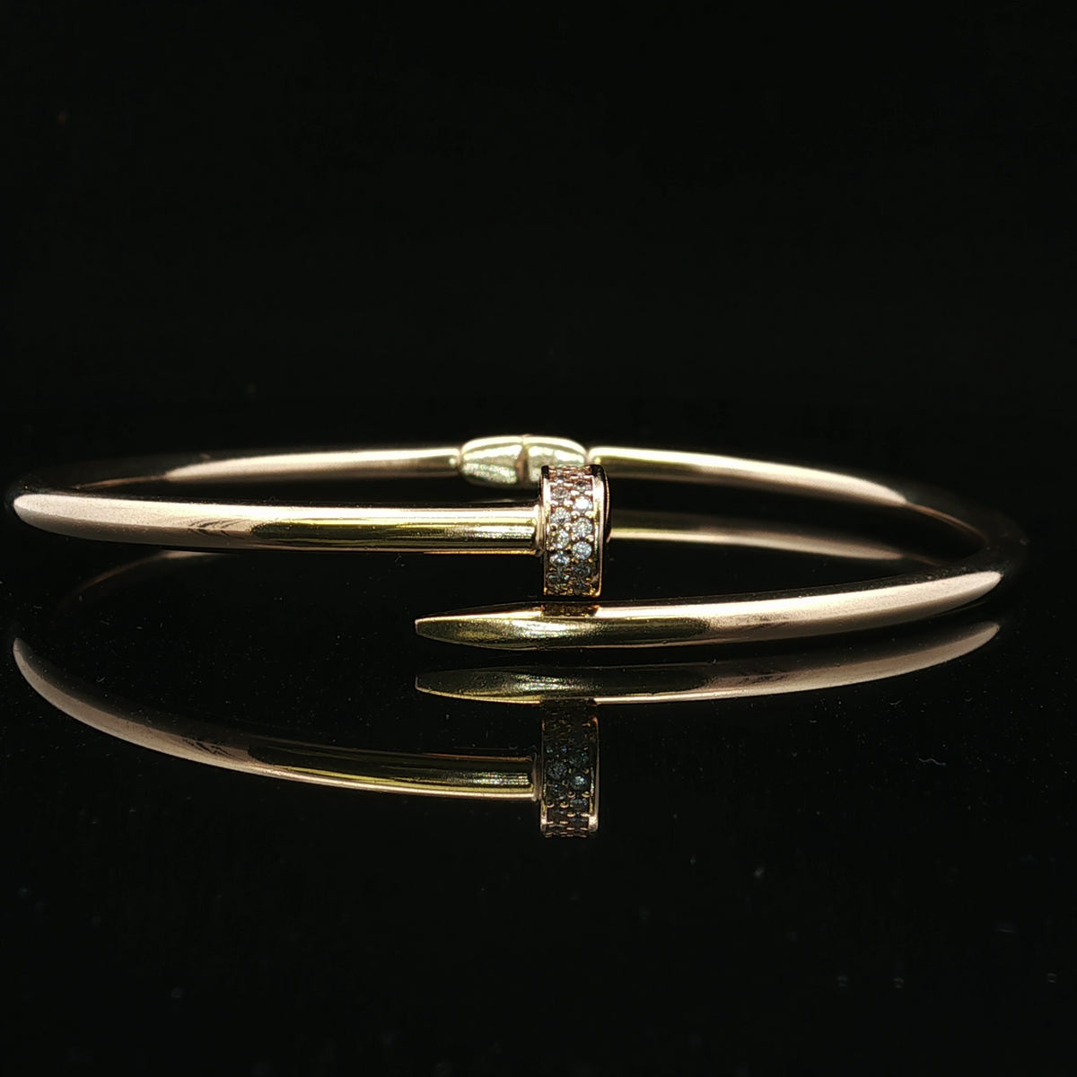 14K Yellow Gold Cartier-Look Nail Wrap Hinge Ring